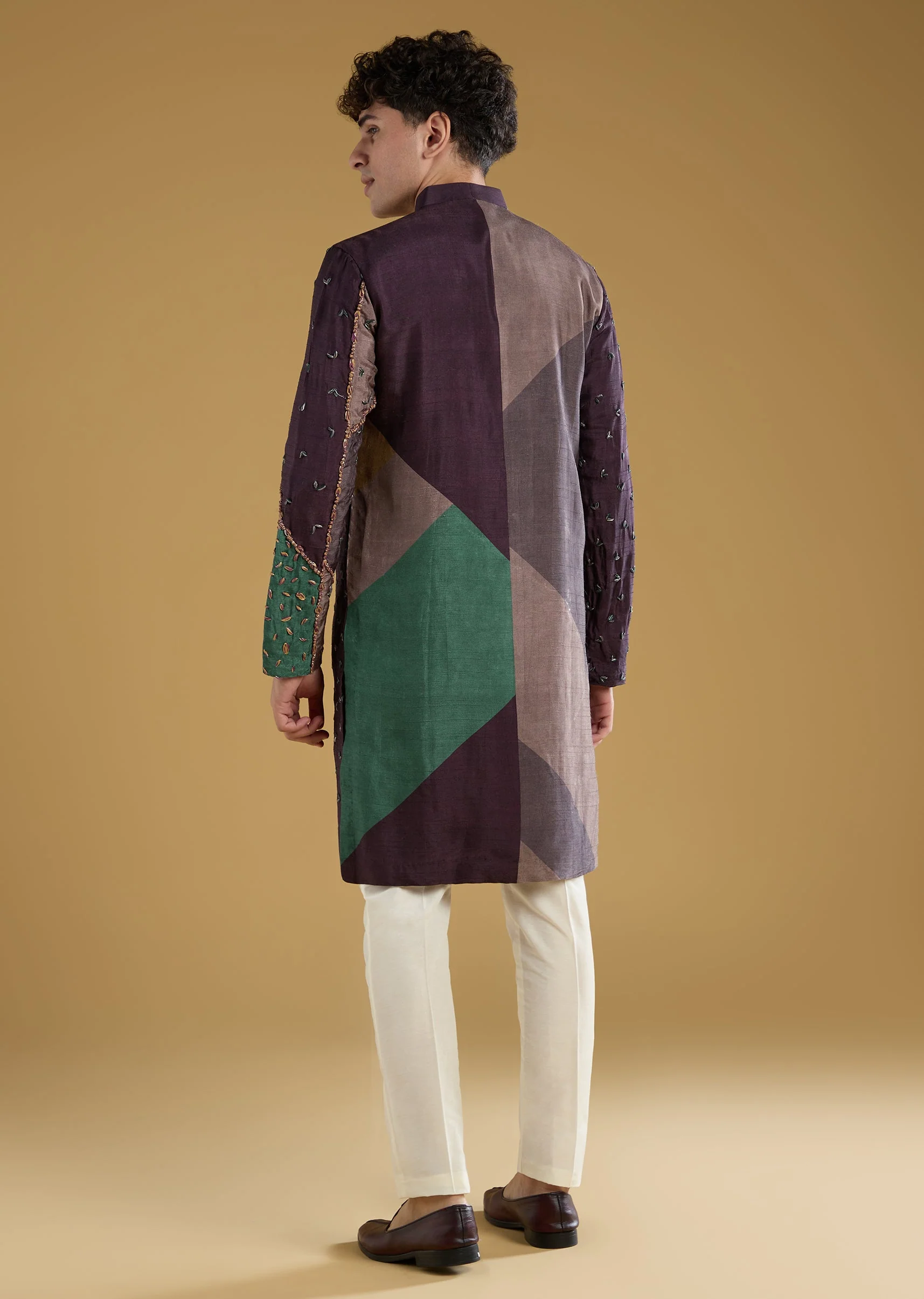 Multi Mens Kurta Set With Thread Detail - Image 5