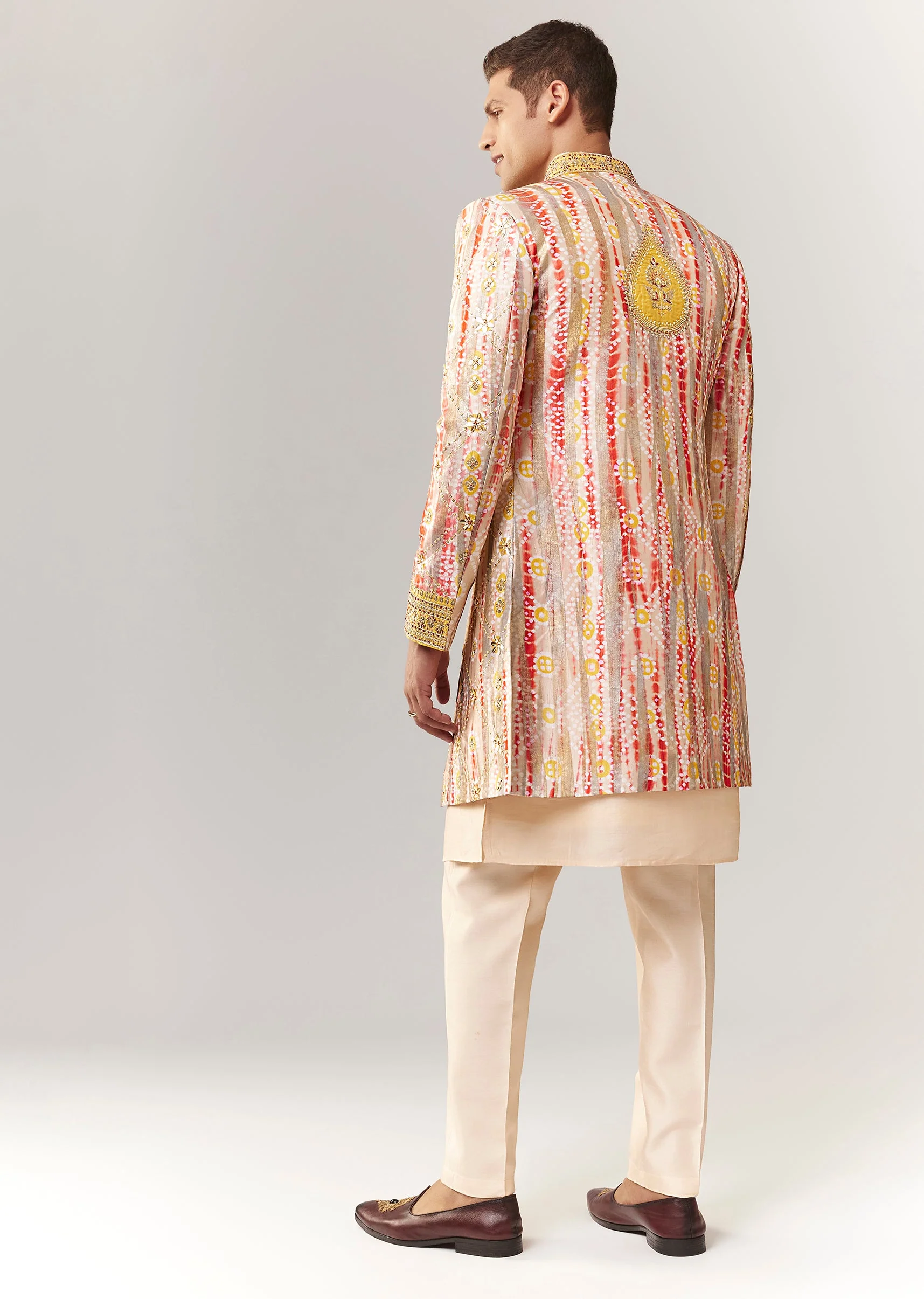 Multi Silk Indo Western With Resham And Zardosi Work - Image 5