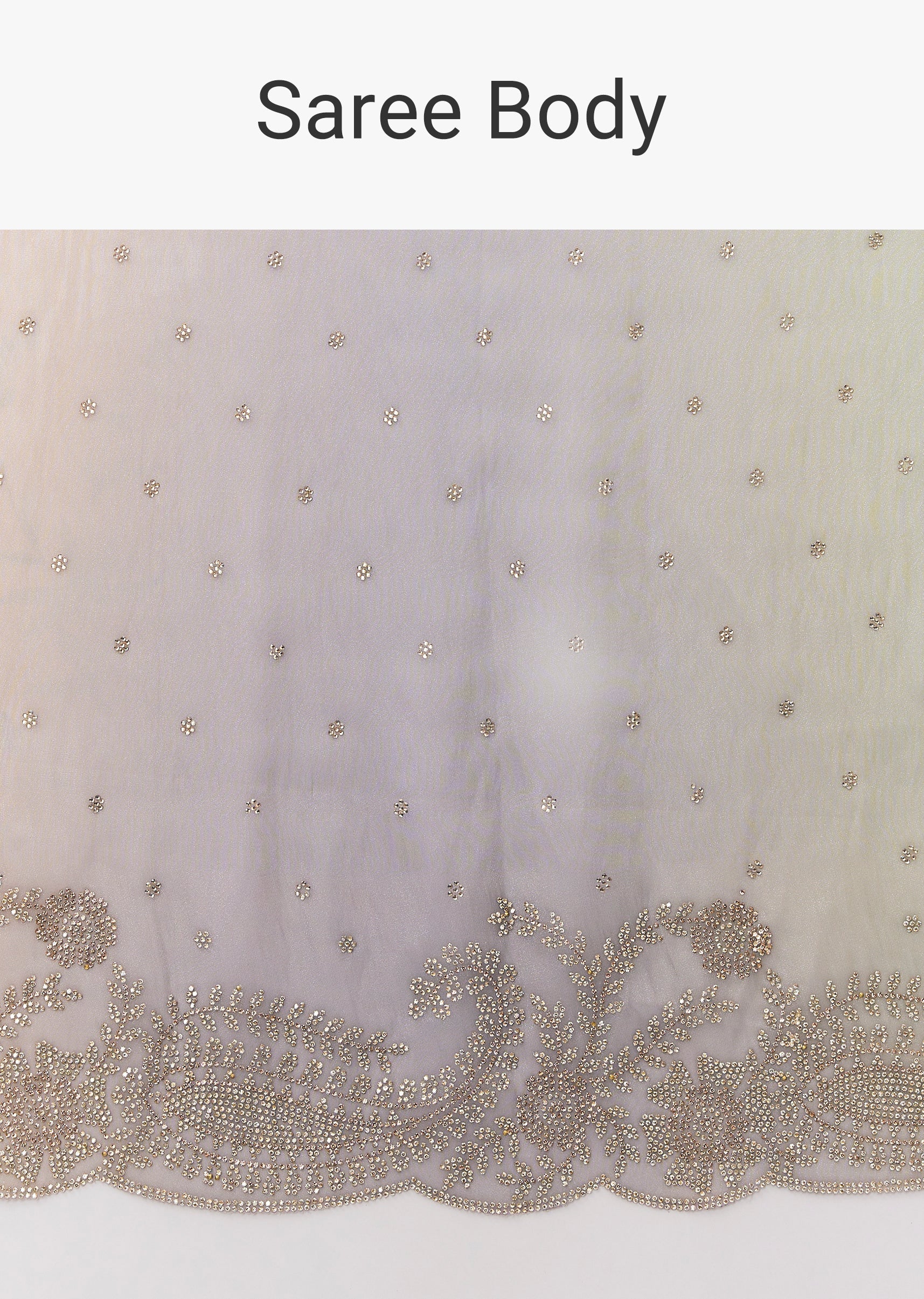 Multi Tissue Organza Stone Embellished Saree - Image 9