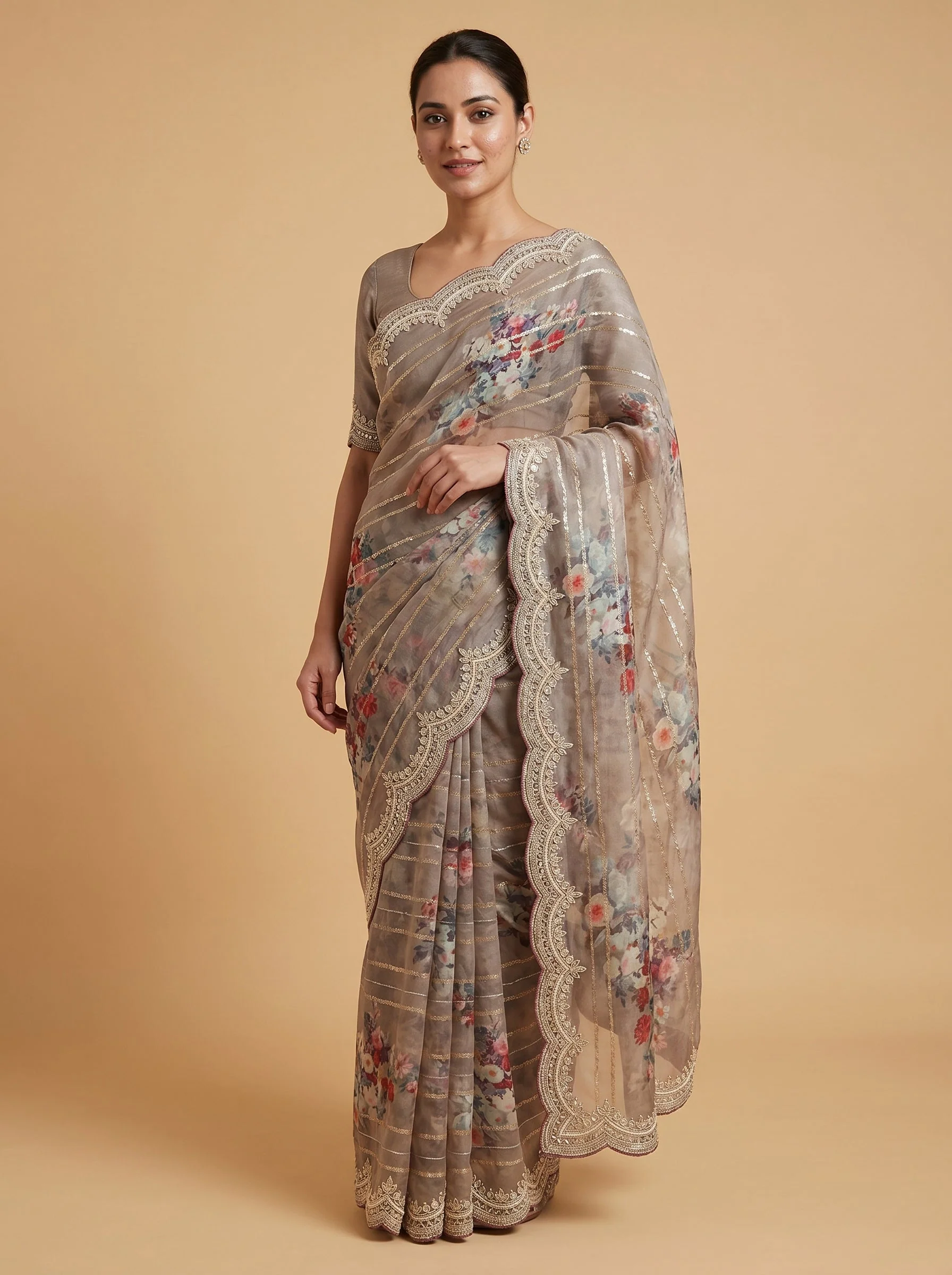 Multicolor Fusion Flow Saree