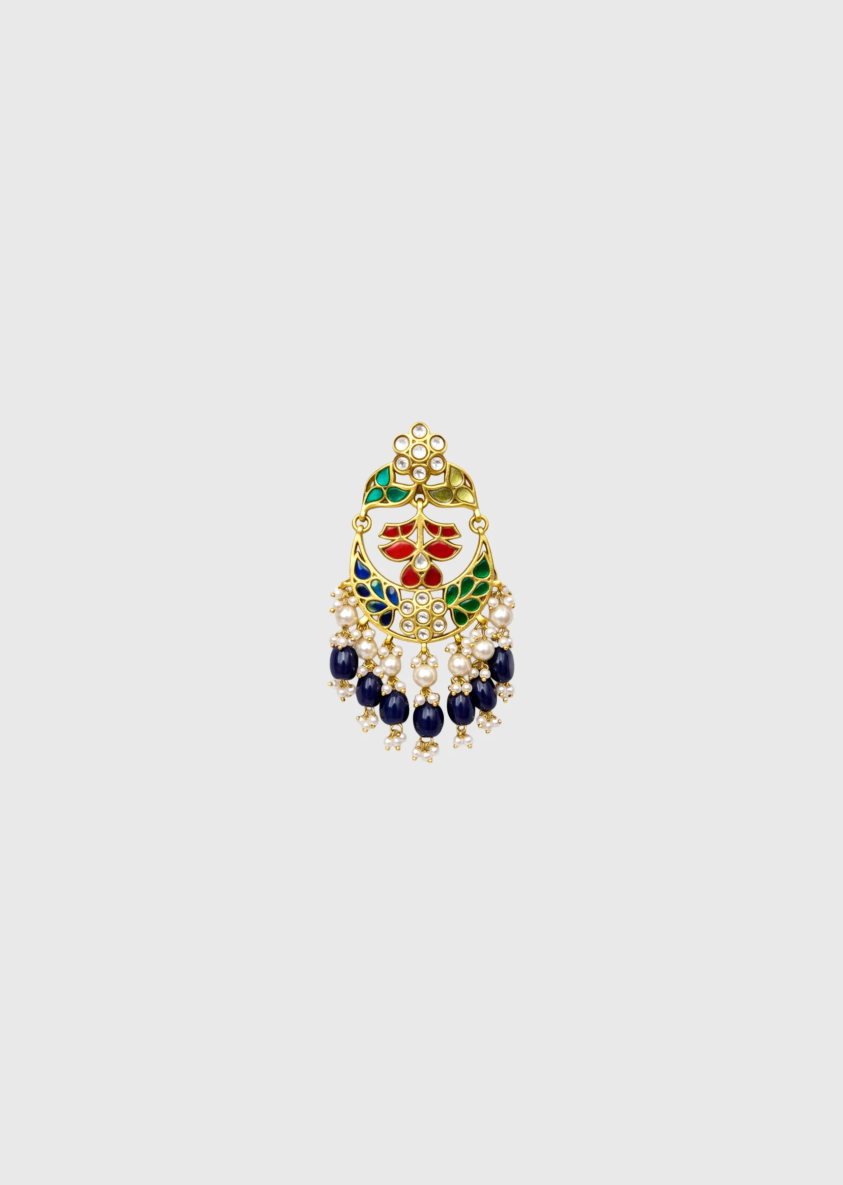 Multicolor Kundan Chandbali Earrings - Image 3