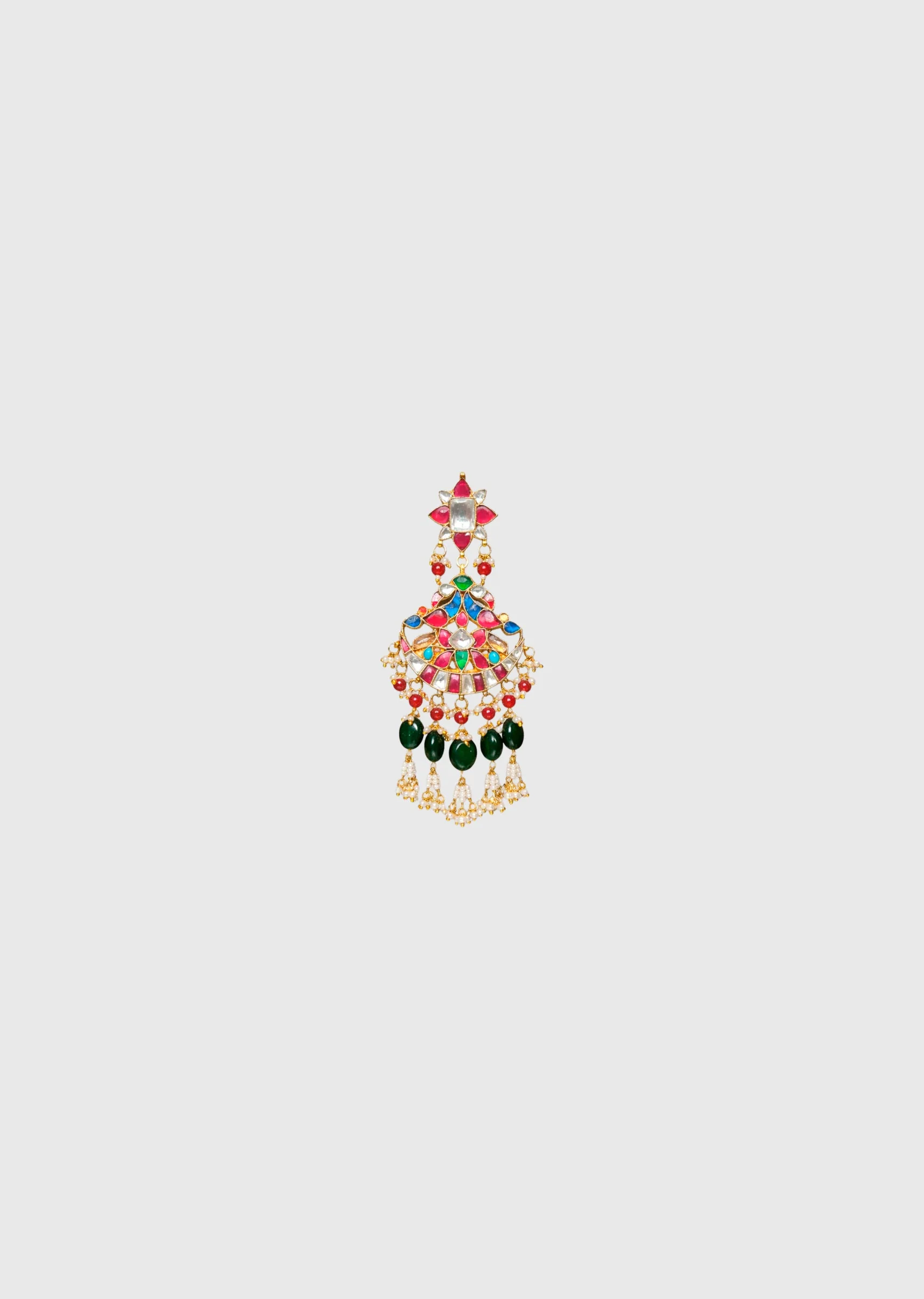 Multicolor Traditional Kundan Necklace Set - Image 4
