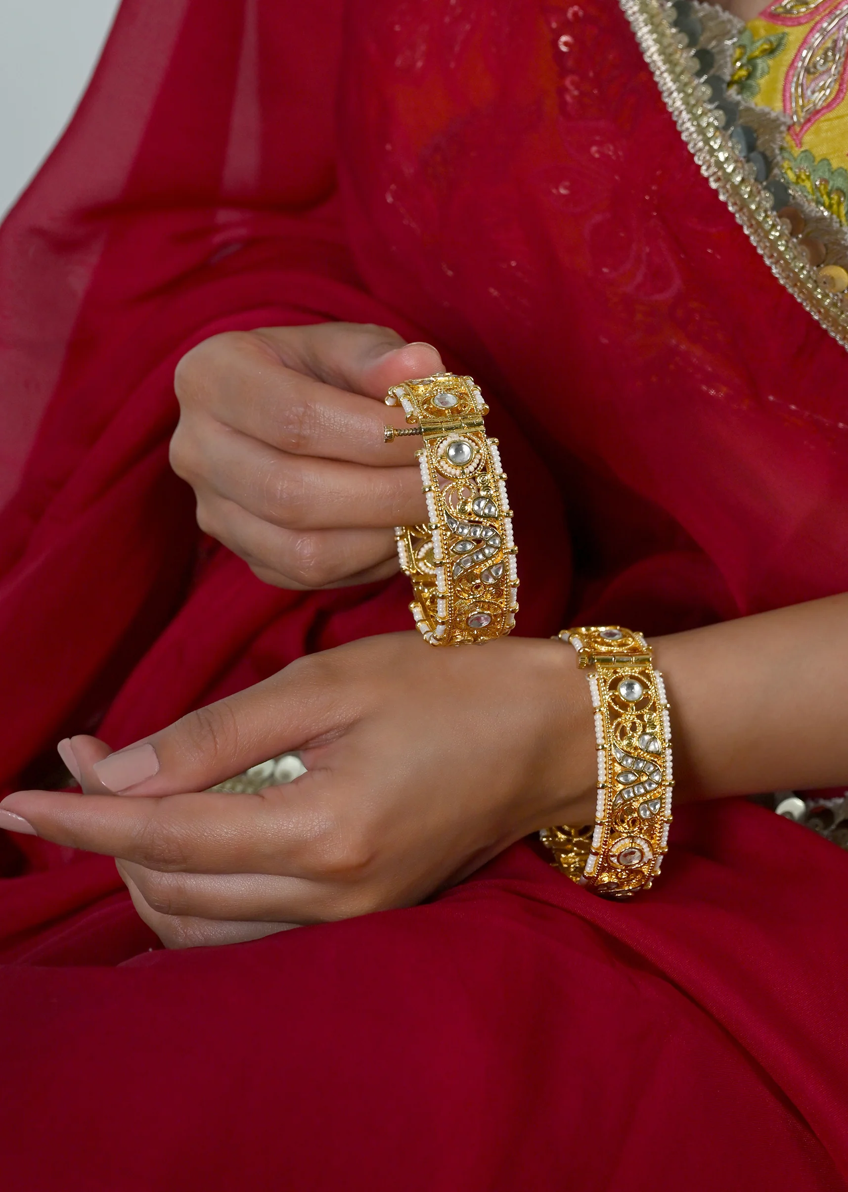 Multicolour Kundan Bangles