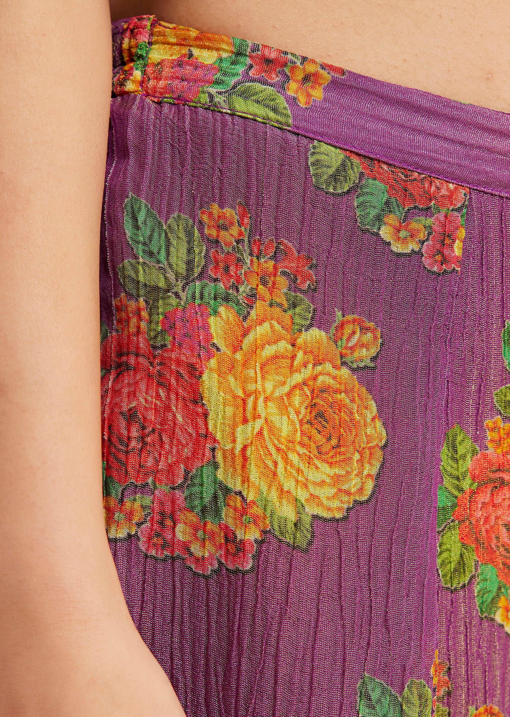 Multicolour Printed Crop Top Palazzo And Cape Set - Image 6
