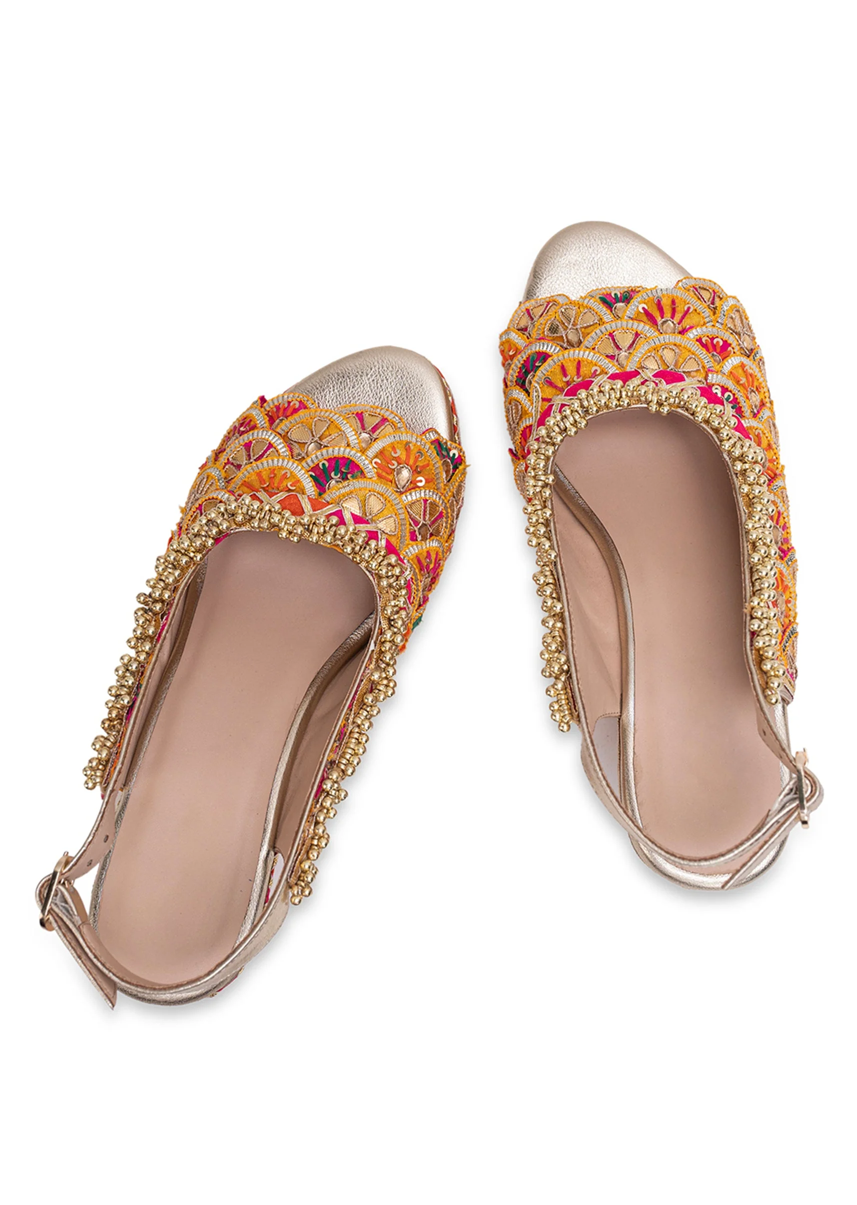 Multicolour Scalloped Embroidered Wedges - Image 2