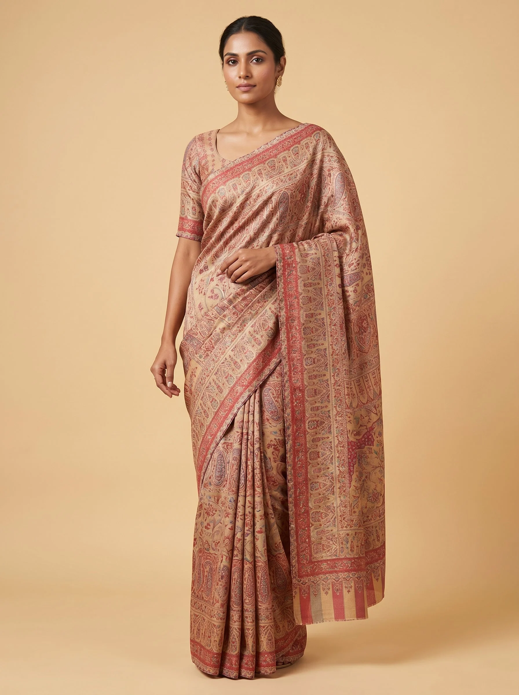 Mustard Glow Sheen Saree