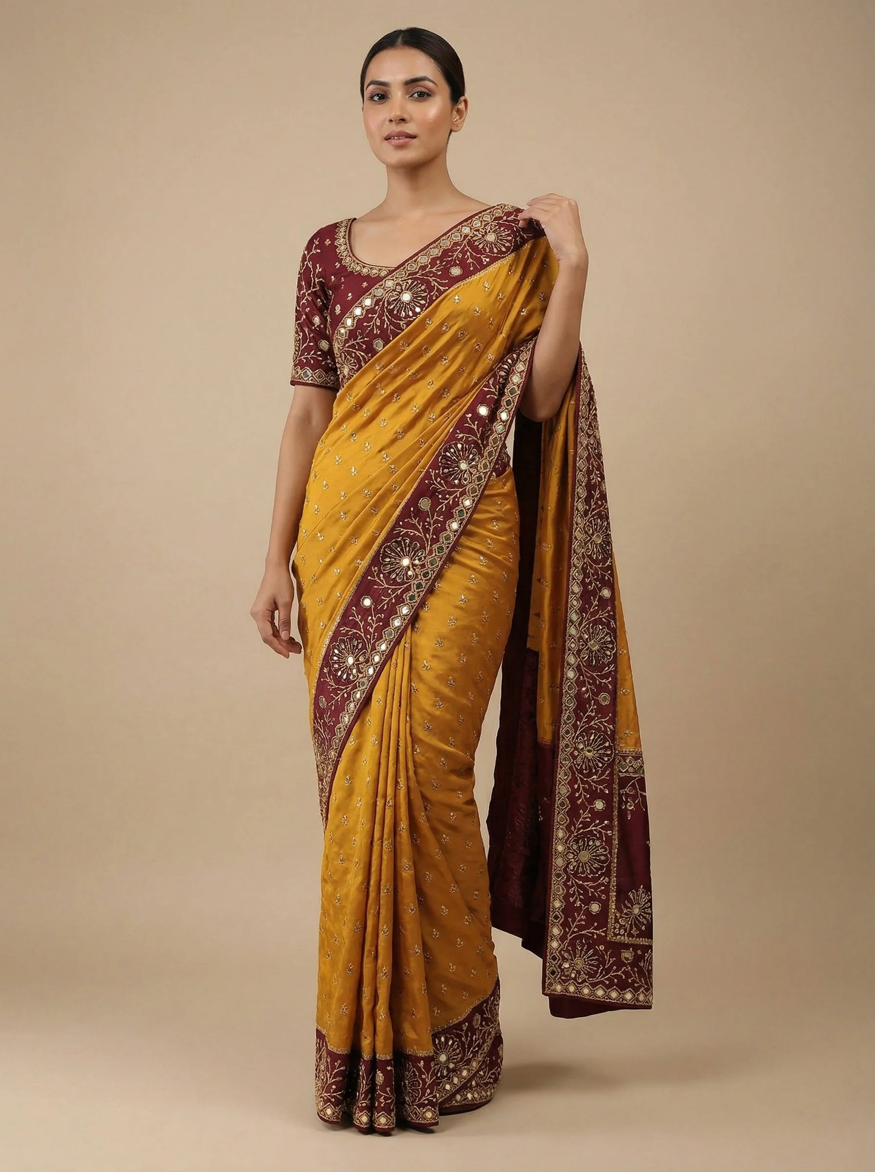 Mustard Toasted Warm-Tone Saree