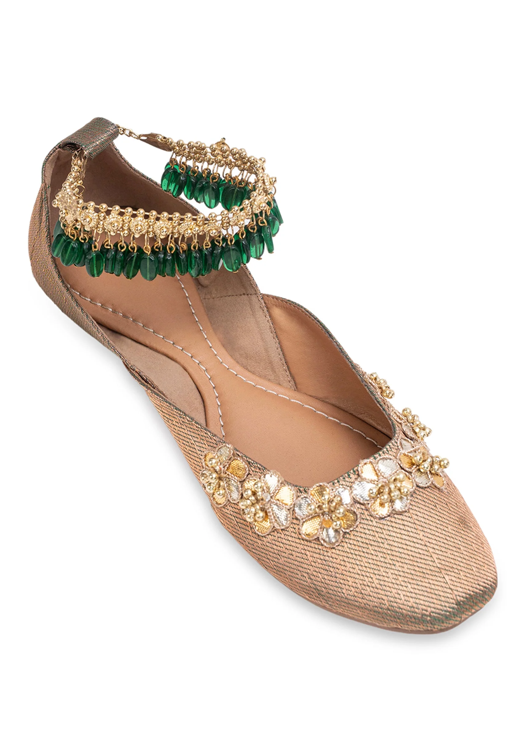Muted Gold Embellished Jutti - Image 5