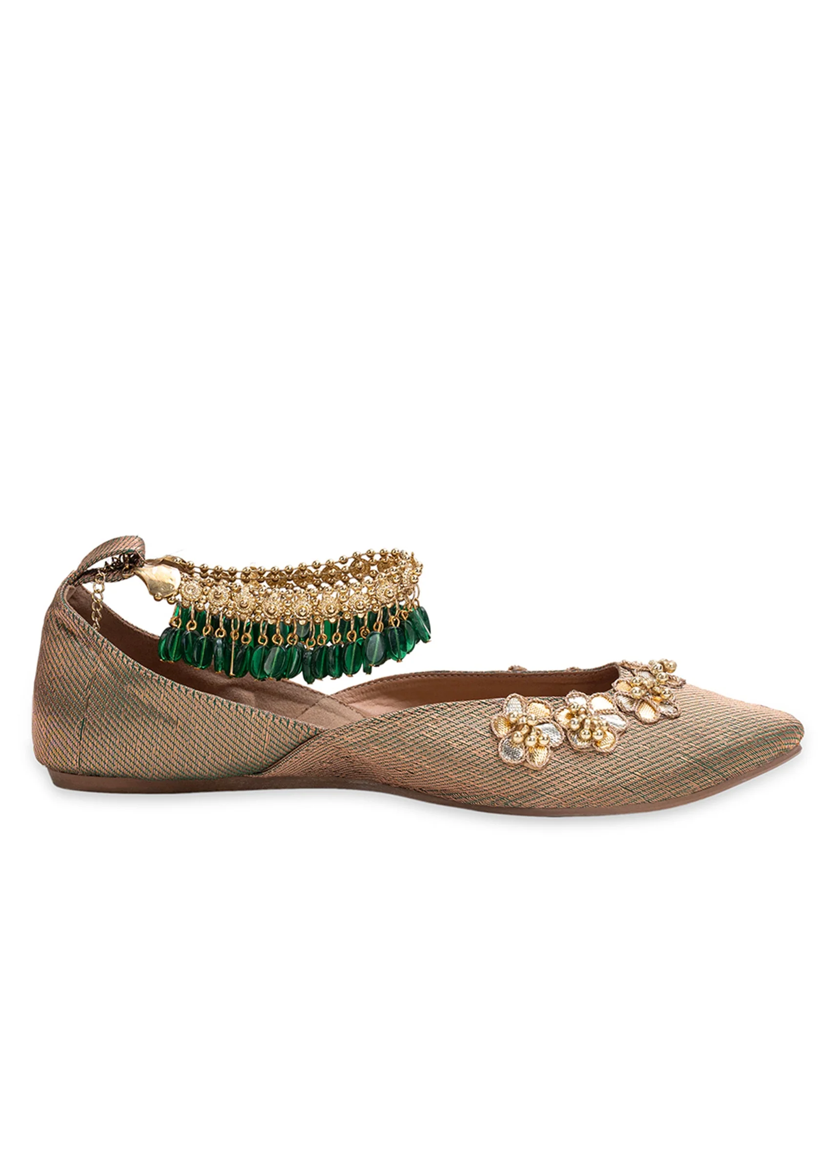 Muted Gold Embellished Jutti - Image 6