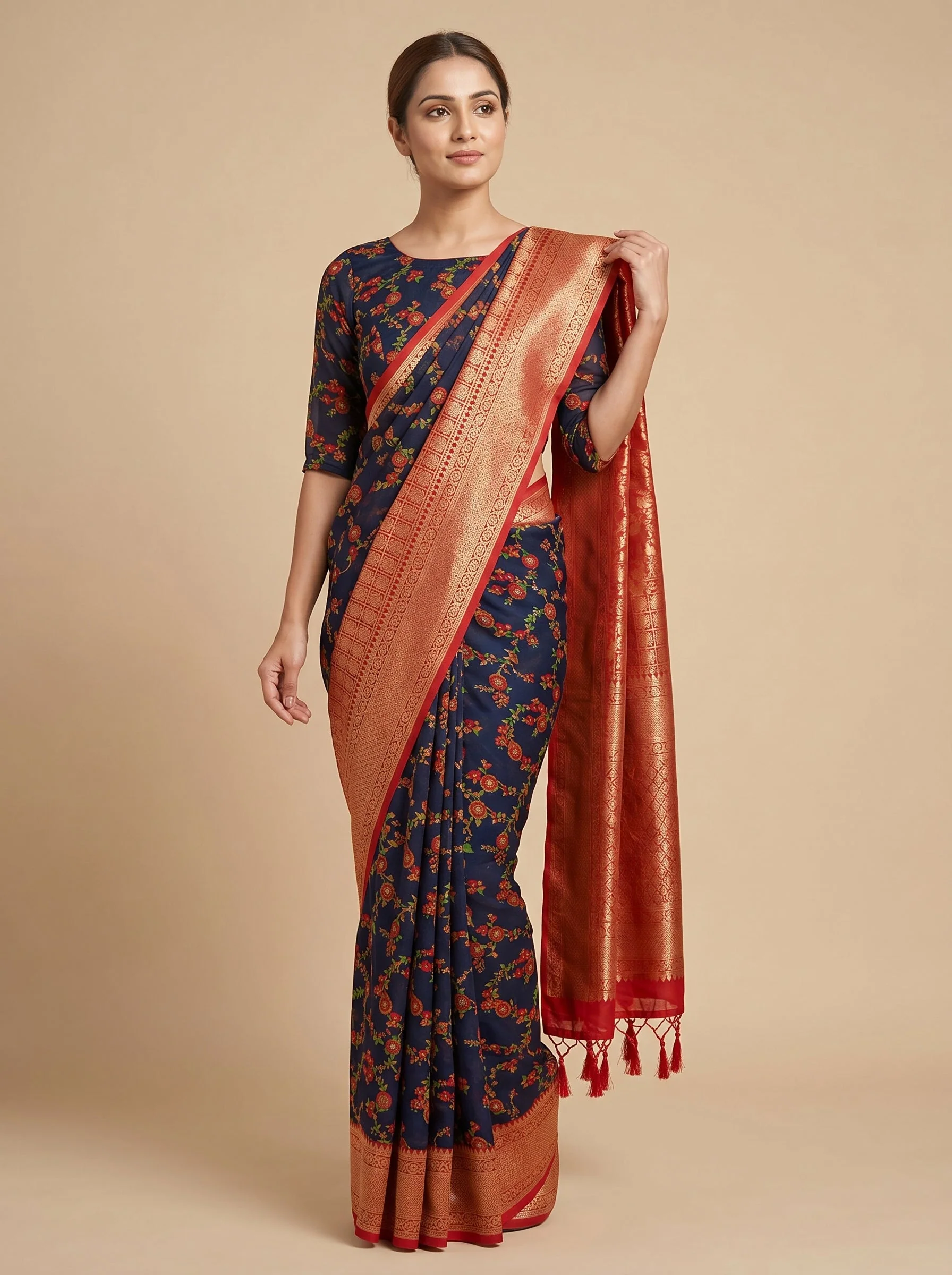 Navy Blue Charm Saree
