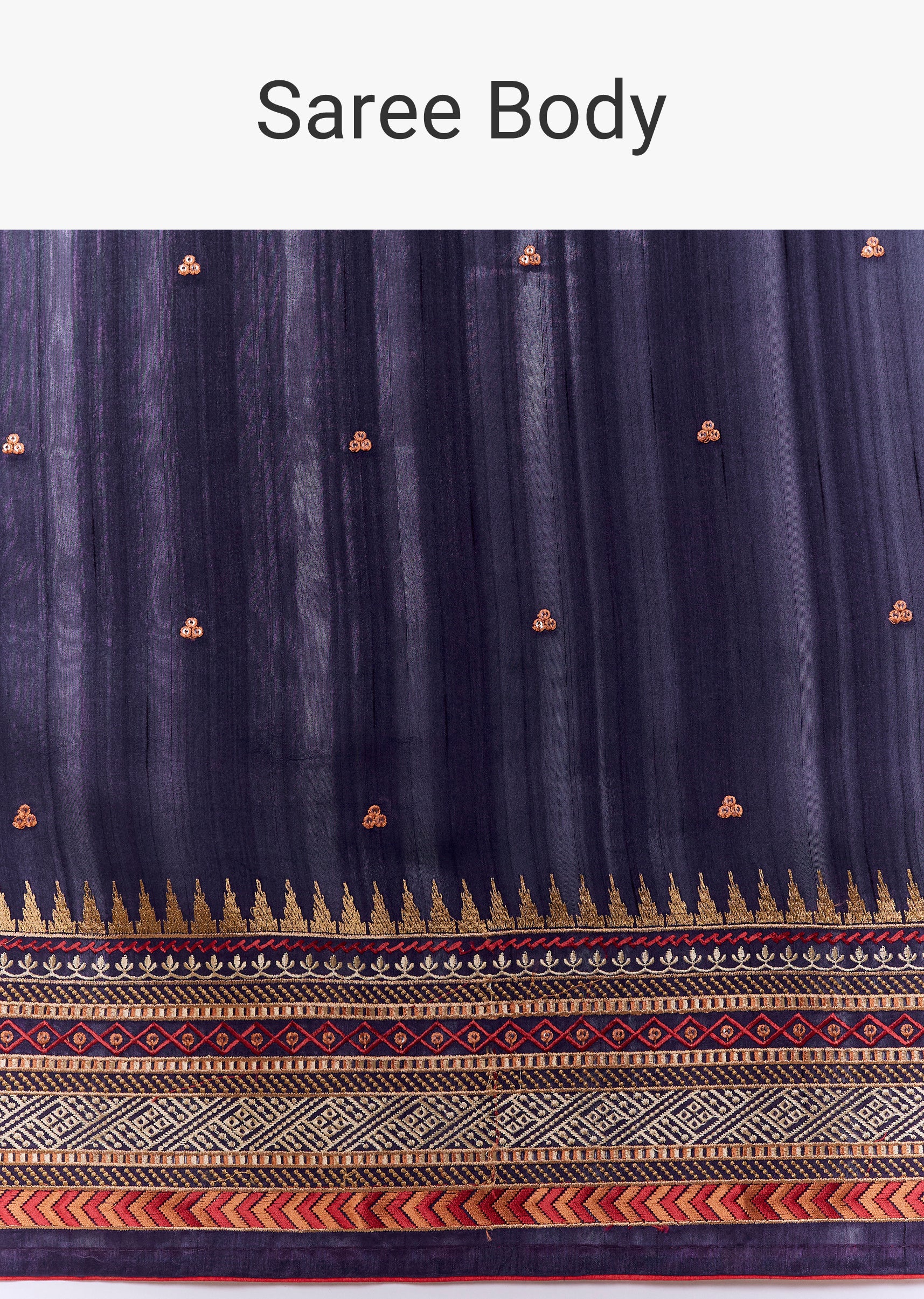 Navy Blue Cotton Linen Woven Saree with Blouse Fabric - Image 9