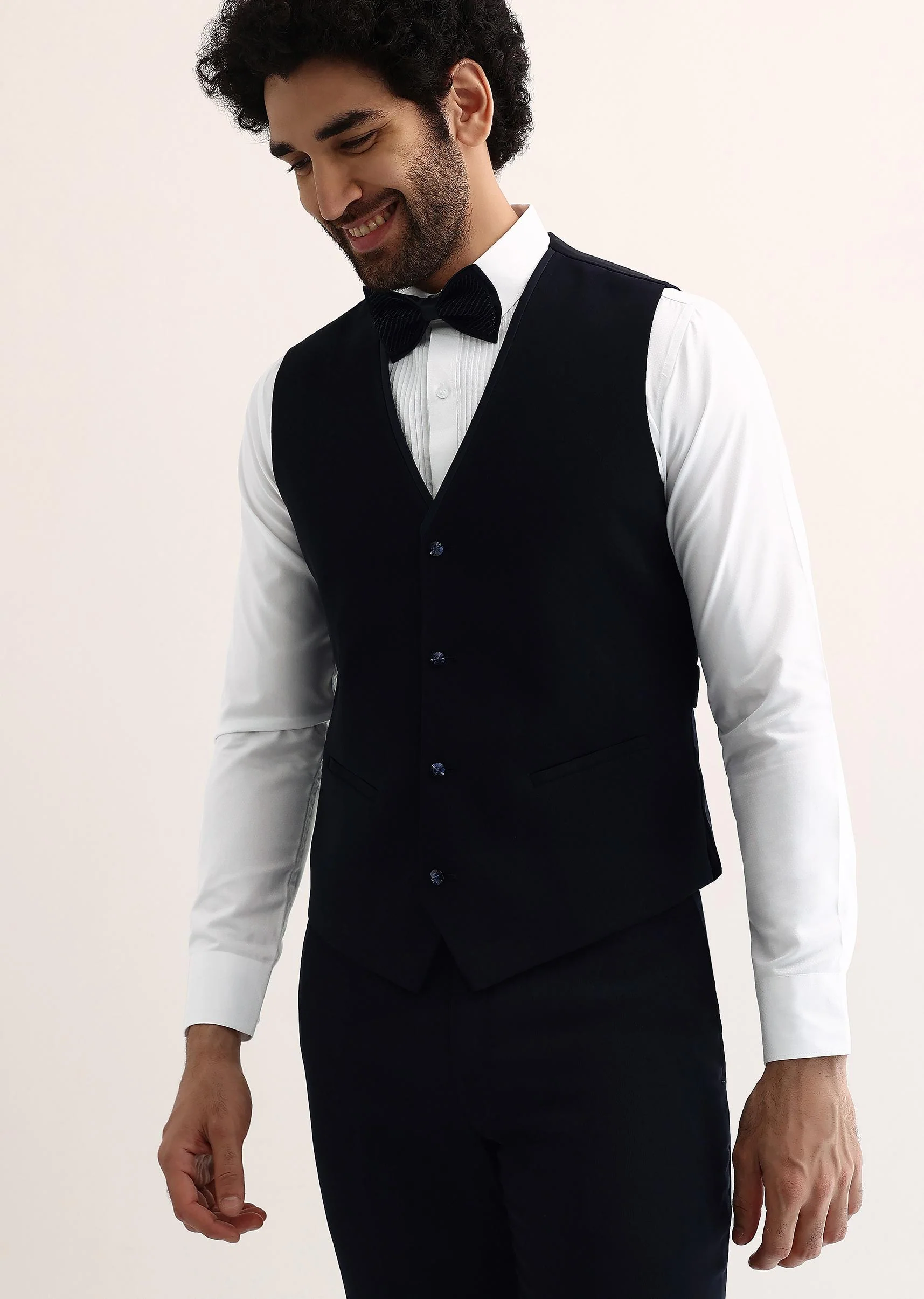 Navy Blue Intricate Embroidered Tuxedo - Image 5