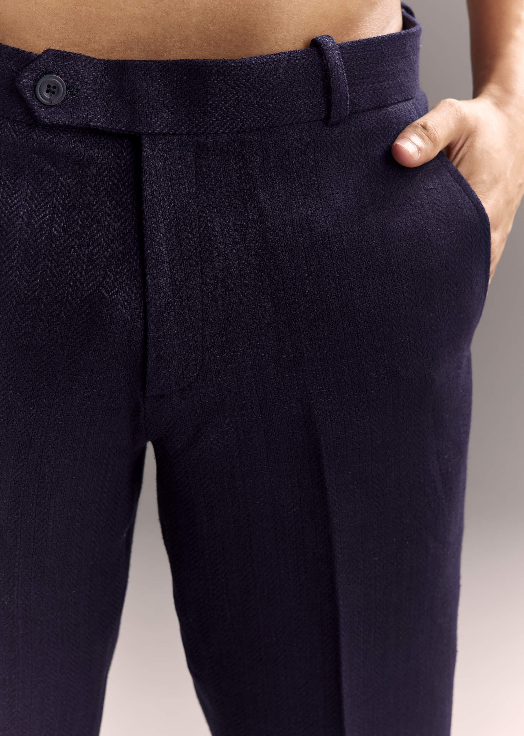 Navy Blue Matka Silk Jodhpuri Suit For Men With Hand Embroidery - Image 7