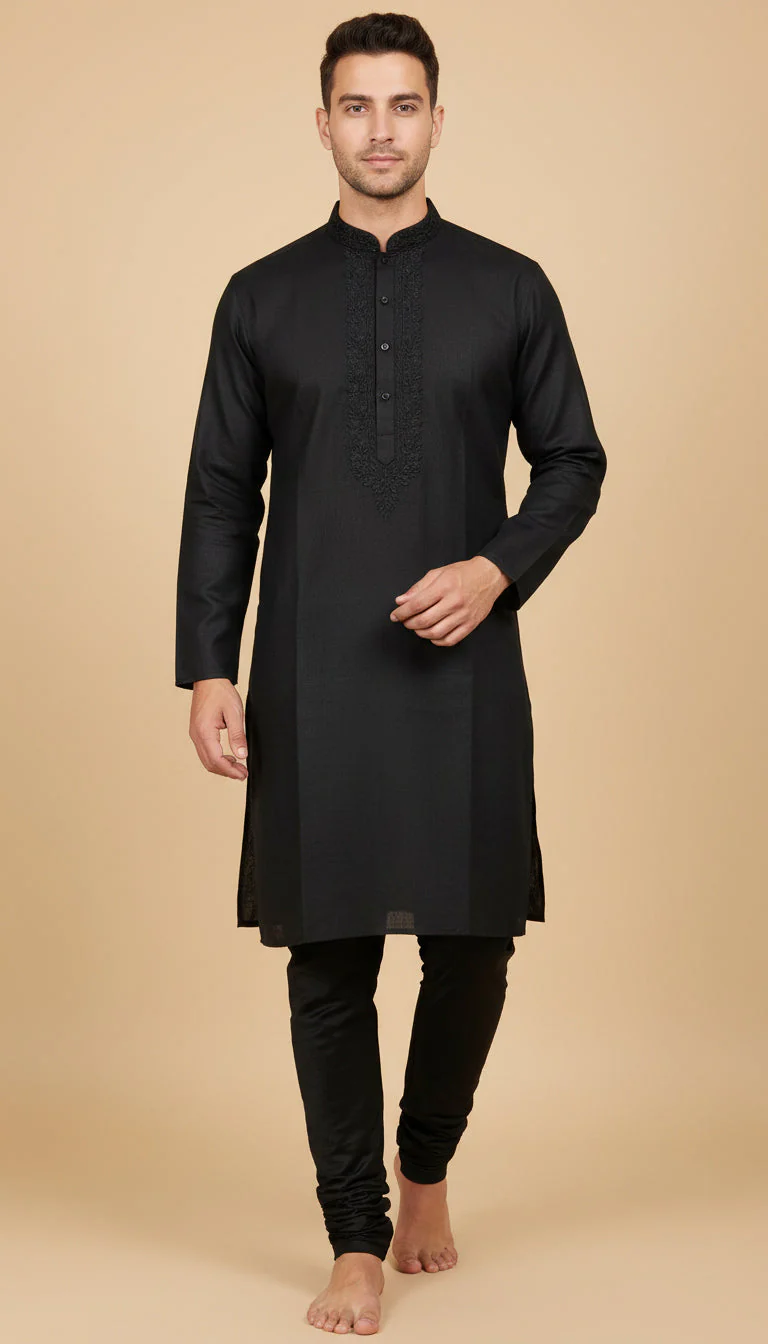 Navy Blue Traditional Kurta - Image 2