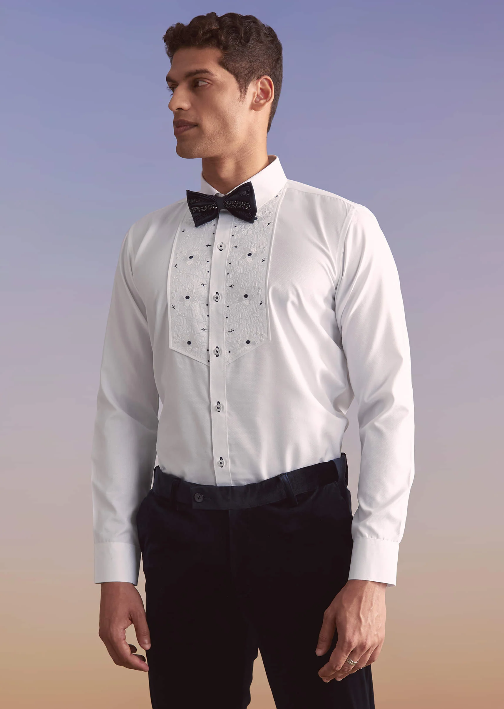 Navy Blue Velvet Tuxedo For Men With Intricate Hand Work - Image 7