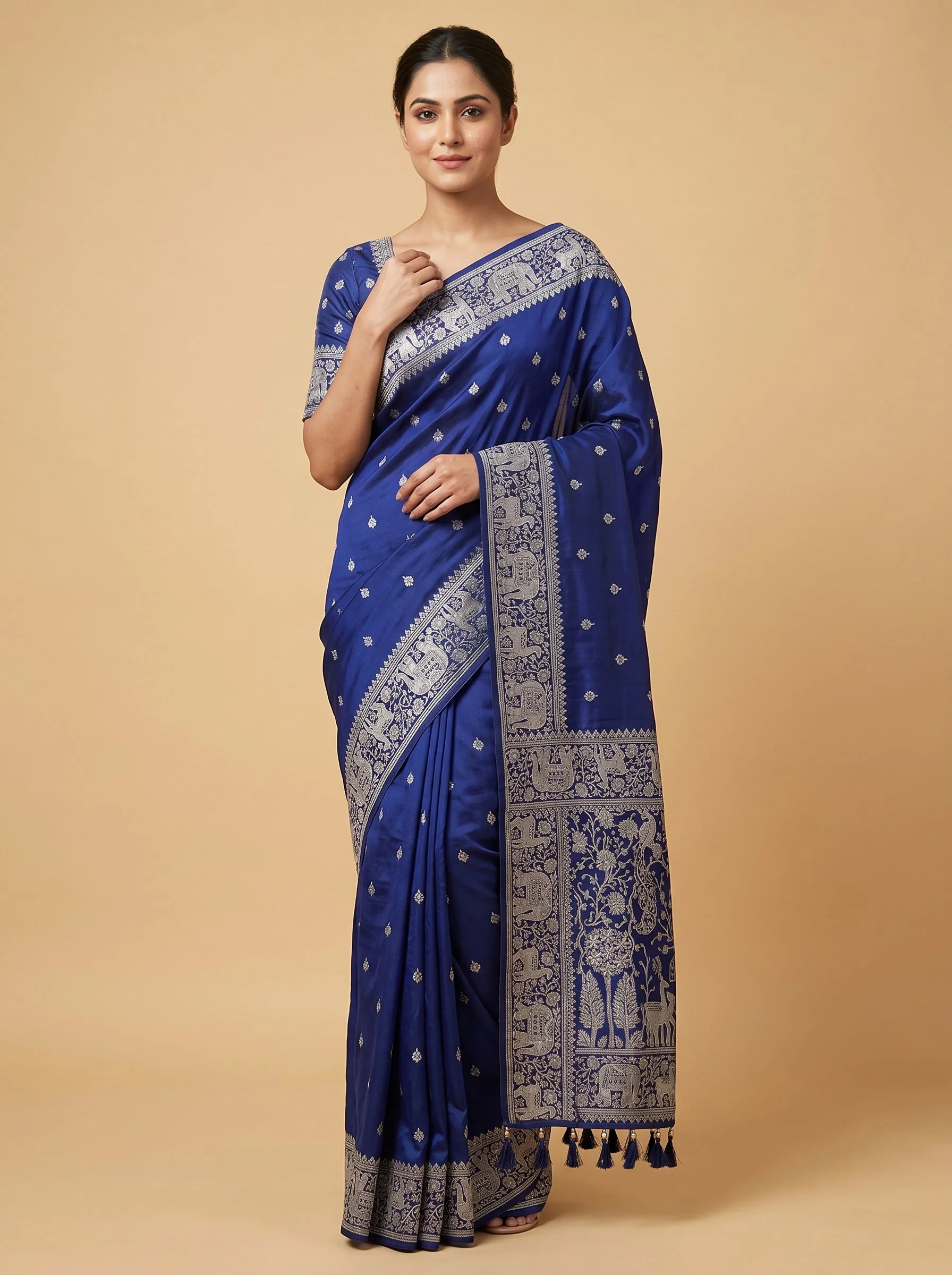 Navy Intense Embroidered Saree