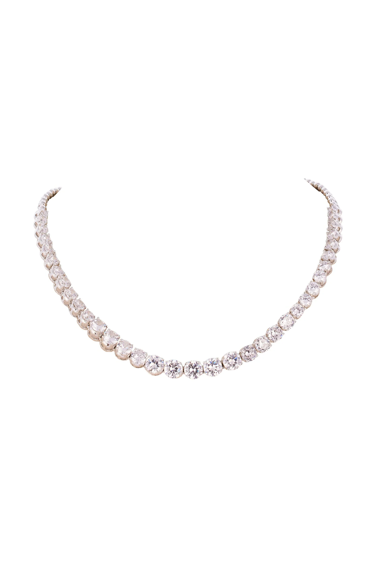 Necklace Set in Silver Finish with Zircon Detailing - Image 3