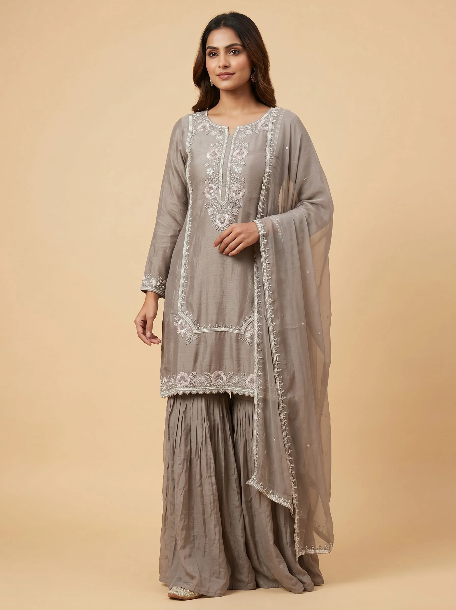 Nimbus Grey Sharara Set