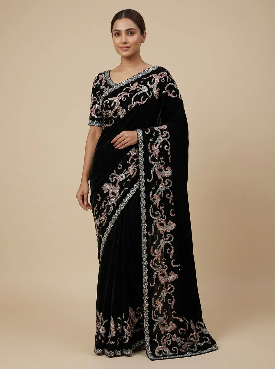 Obsidian Black Iconic Saree