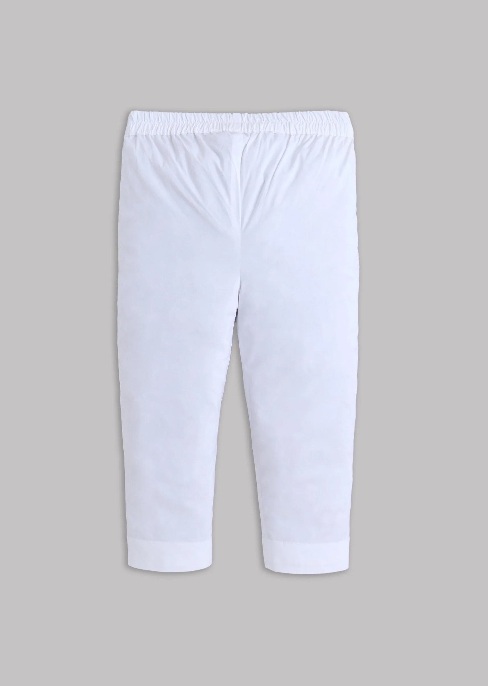 Off White Cotton Lurex Kurta Set With Multicolor Neck Detail - Image 5