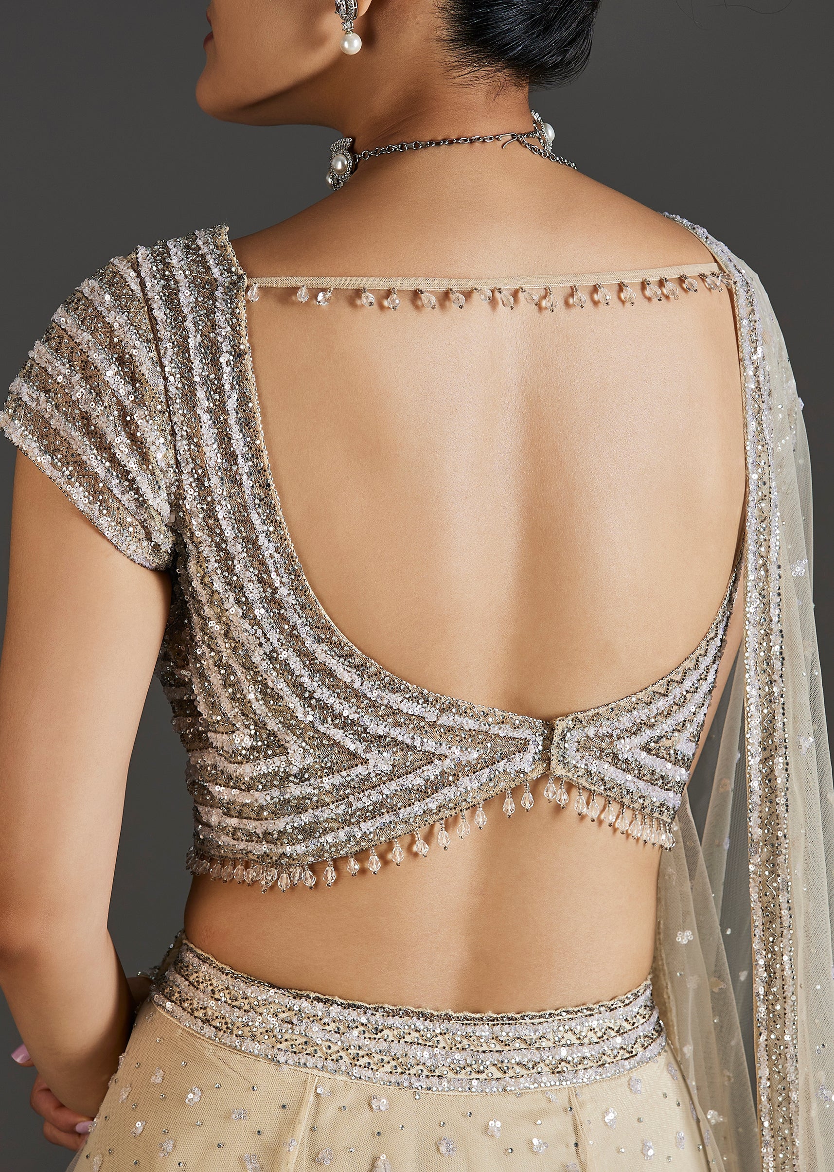 Off White Elegance With Shimmering Grace - Image 6