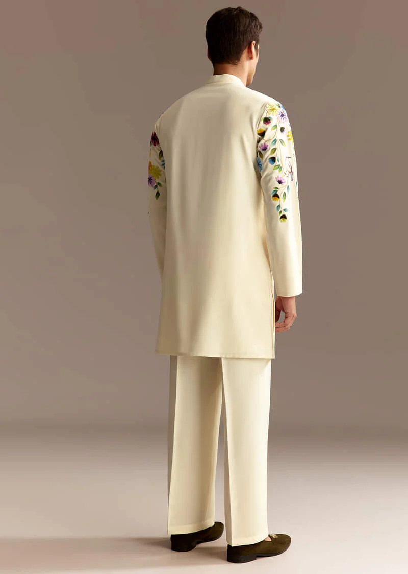 Off White Palazzo Kurta Set - Image 5