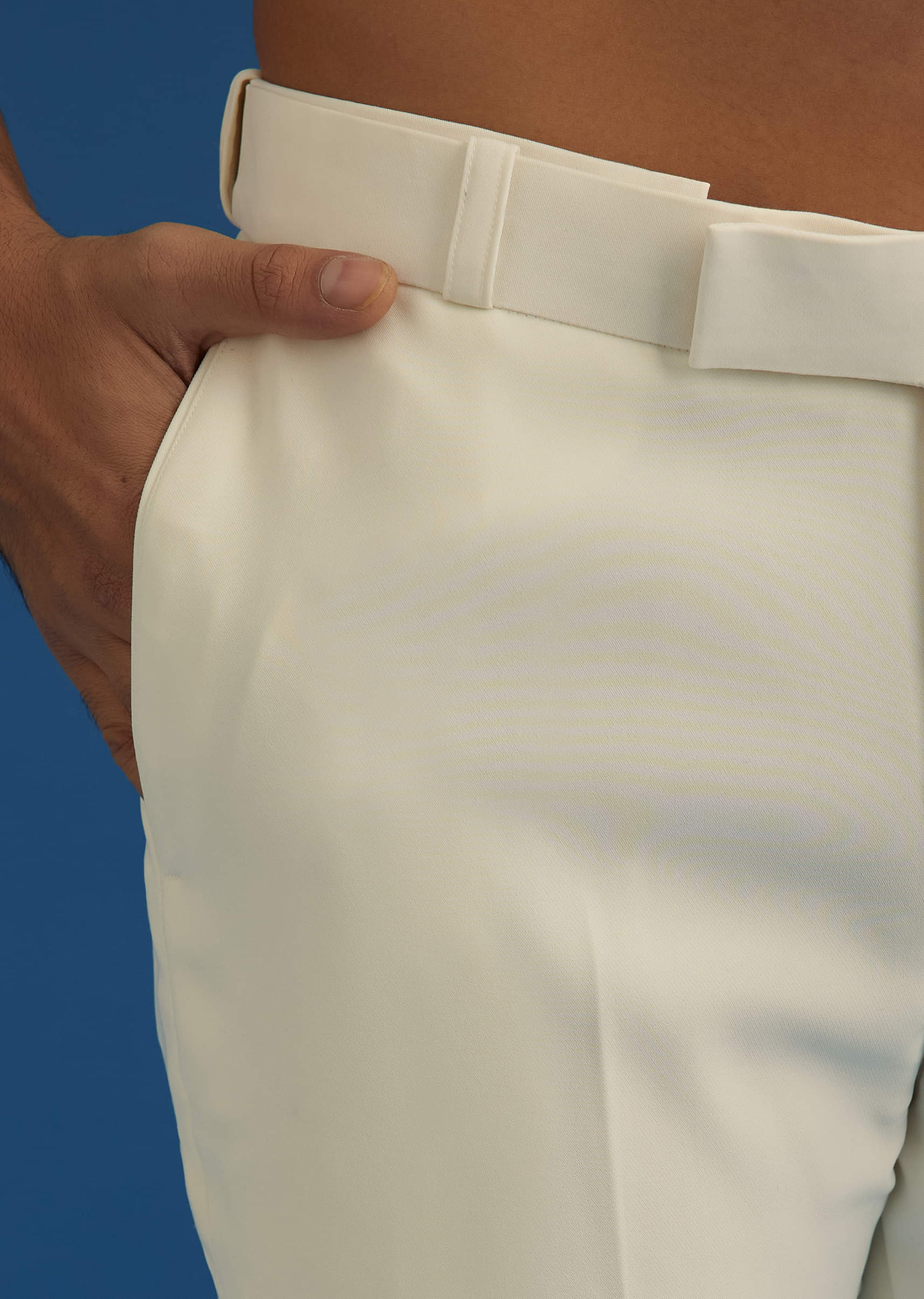 Off White Suiting Blazer Set With Beads And Cutdana Embroidery - Image 8