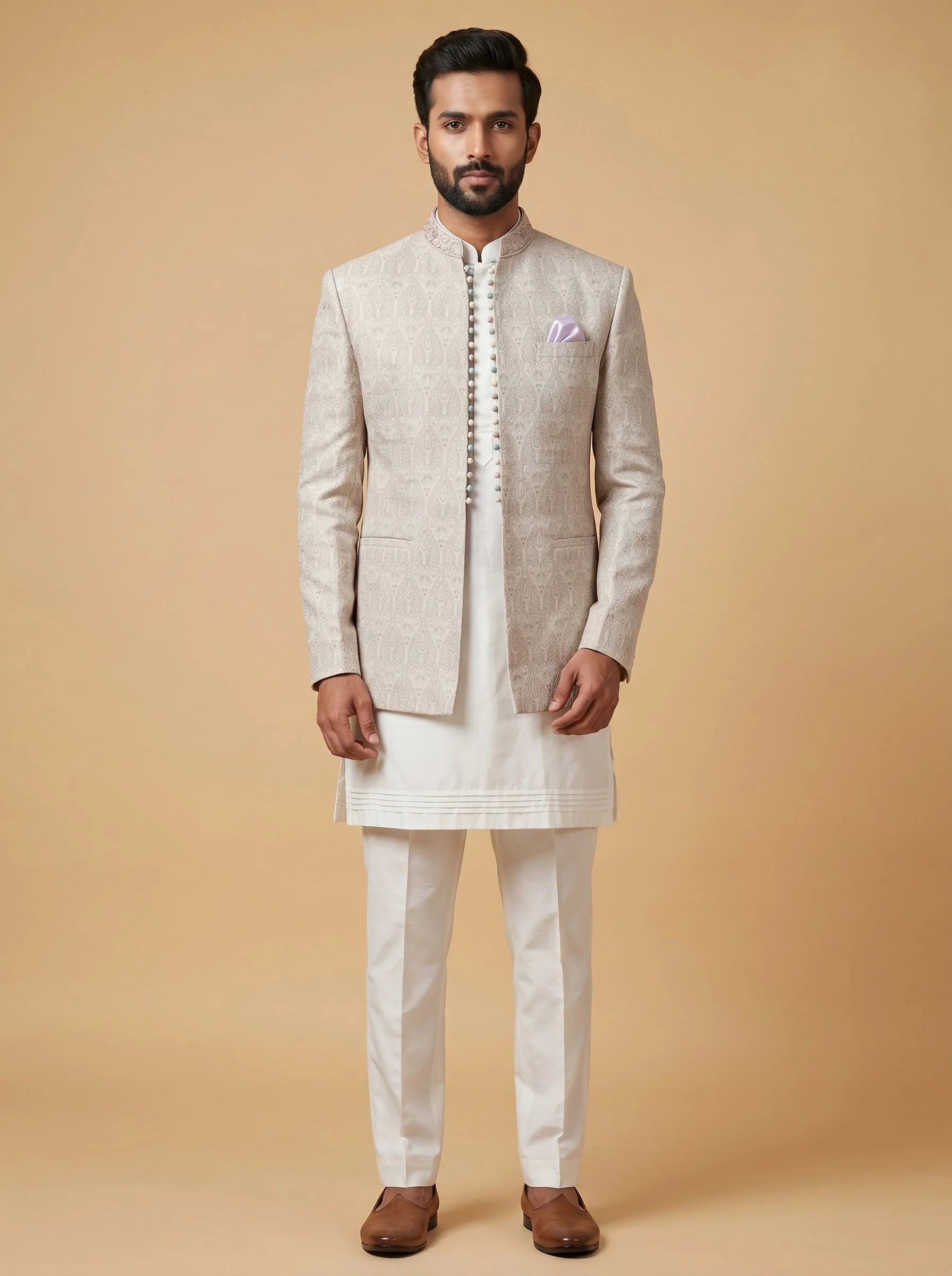 Offwhite Designer Jodhpuri Suit