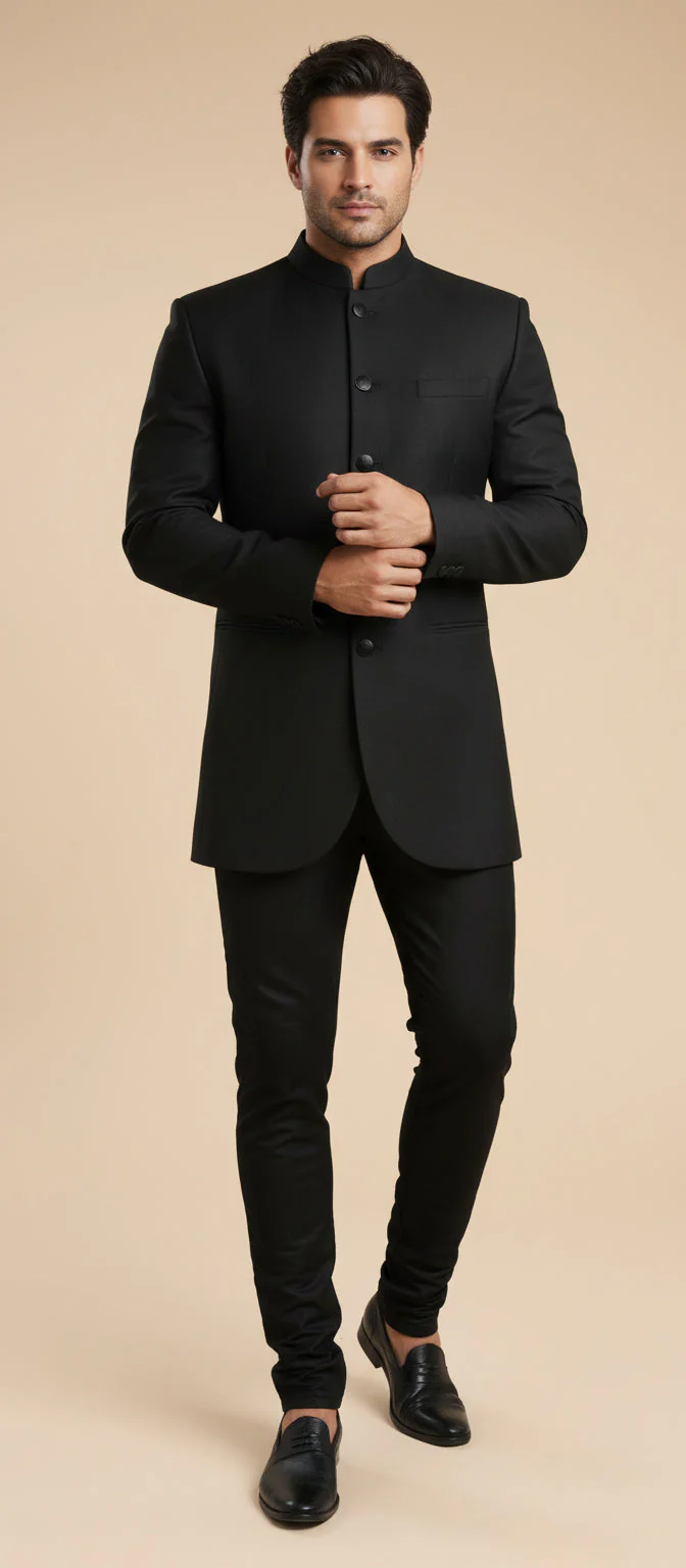 Olive Contemporary Jacket Kurta Set - Image 2