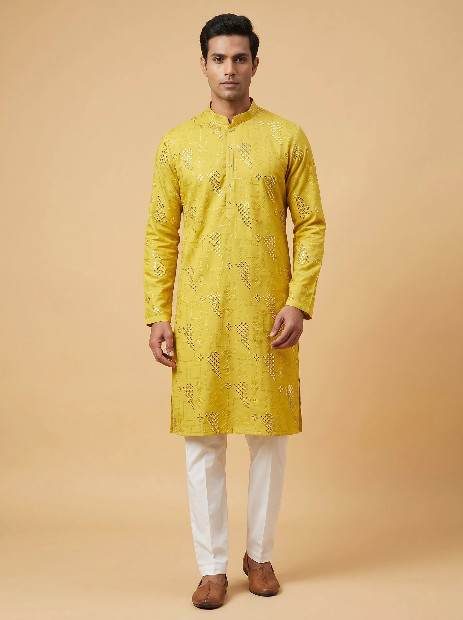 Olive Festive Kurta Set