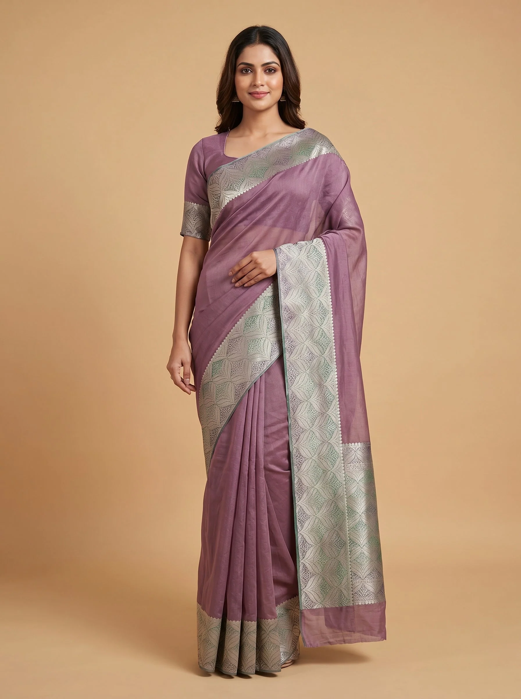 Onion Pink Blush Drape Handloom Saree