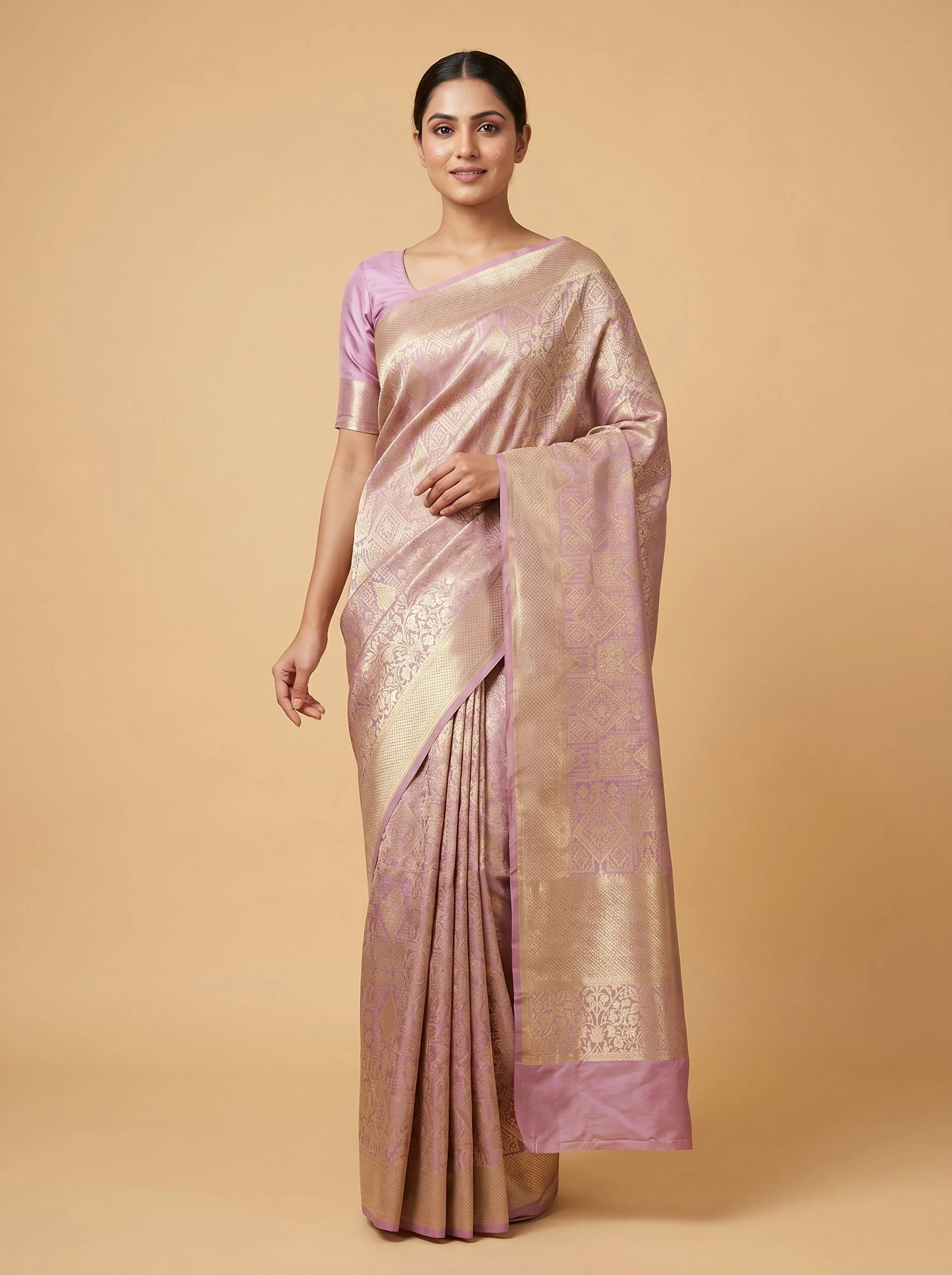 Onion Pink Blush Glow Handloom Saree