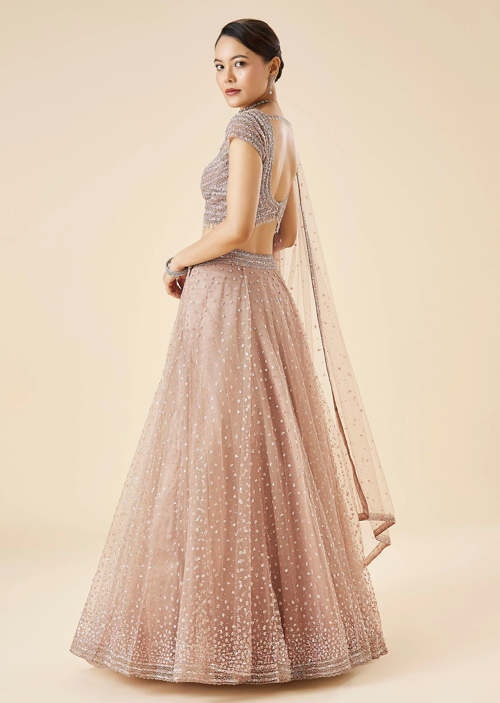 Onion Pink Pastel Embroidered Lehenga Set - Image 2