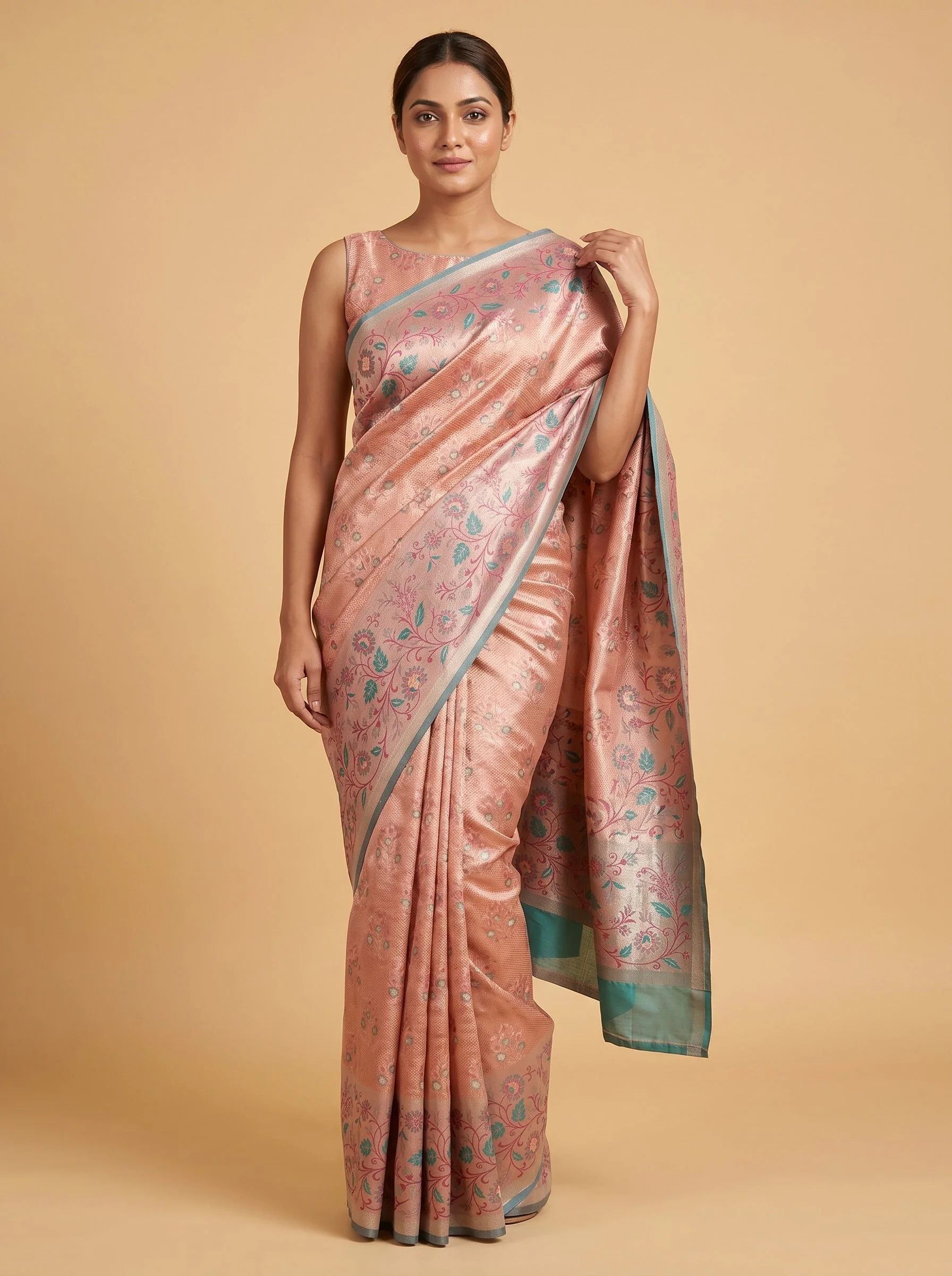 Onion Pink Soft Tint Handloom Saree