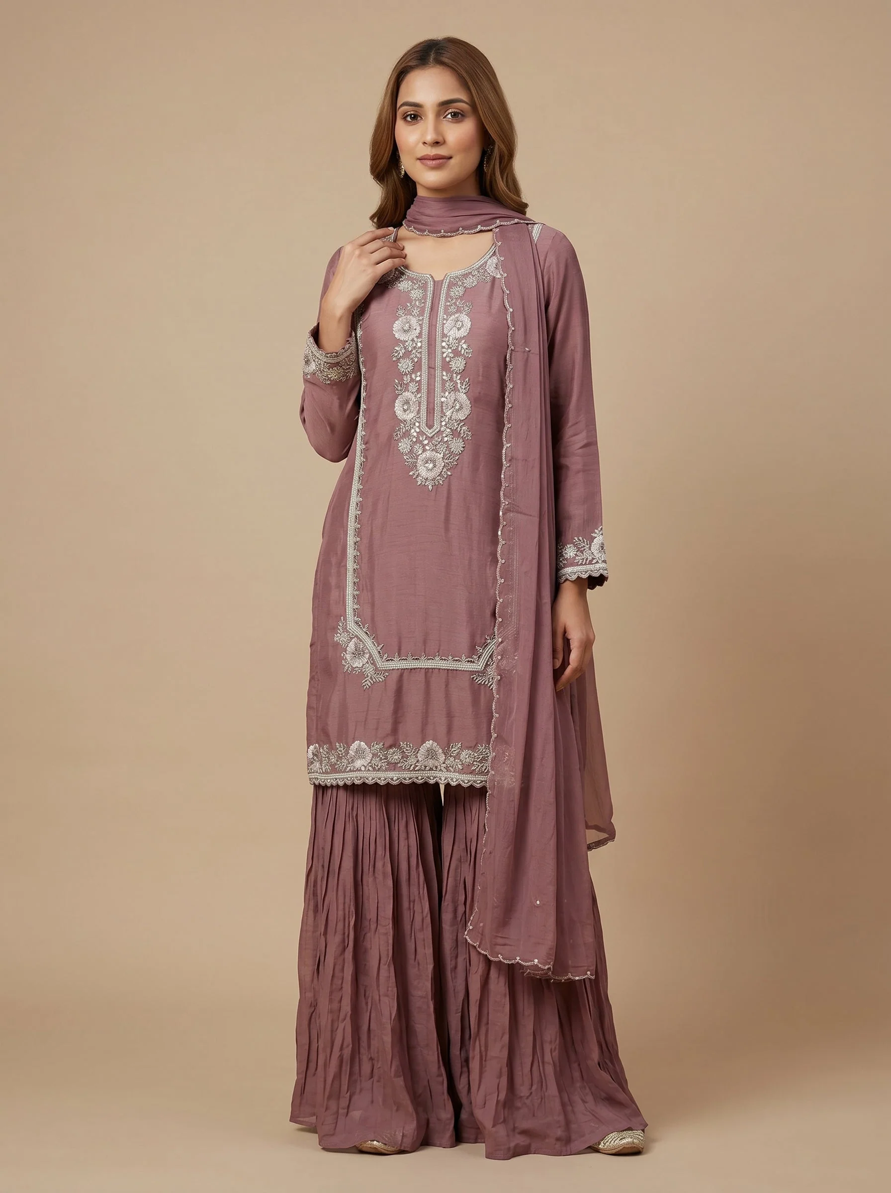 Onion Tint Sharara Set