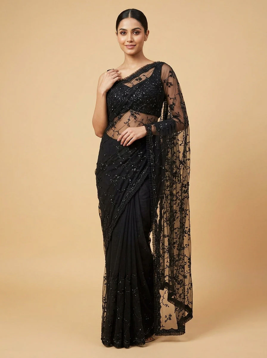 Onyx Black Evening Luxe Saree