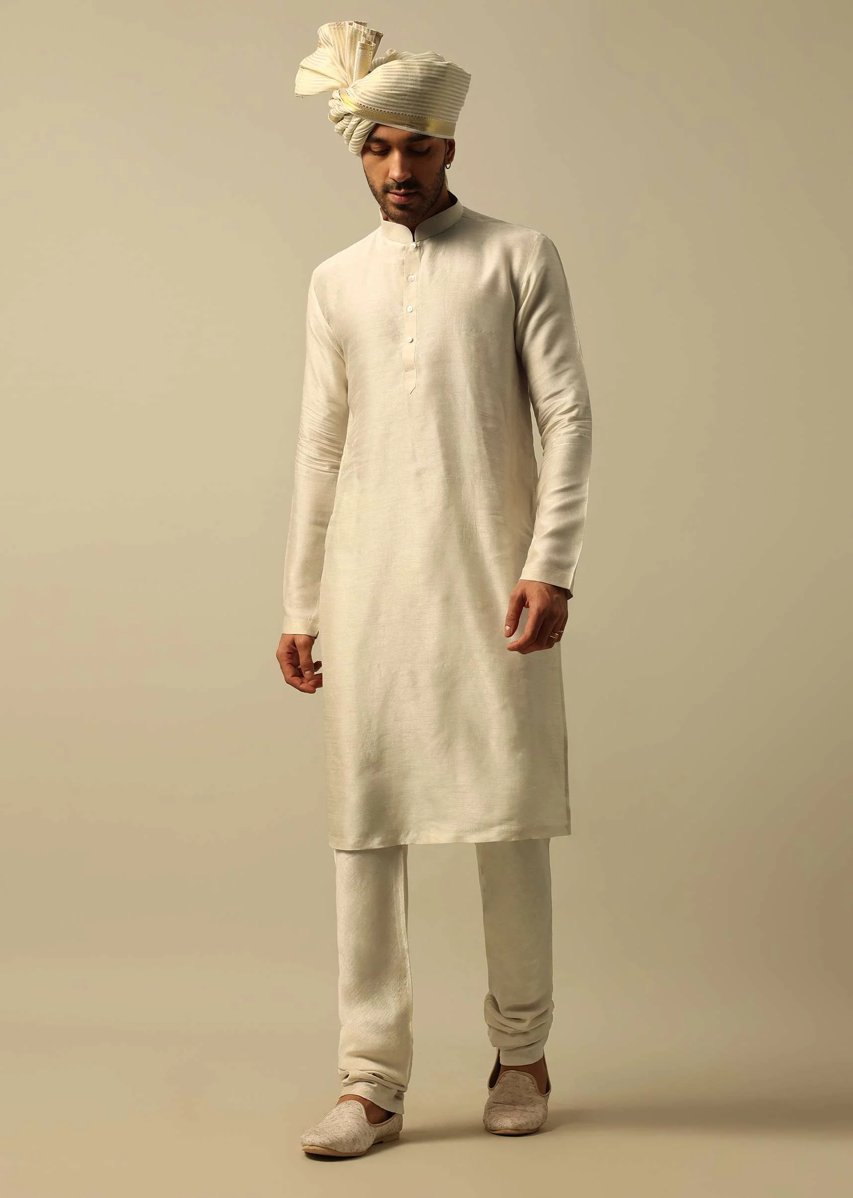 Opulent Gold Embroidered Sherwani Set - Image 6