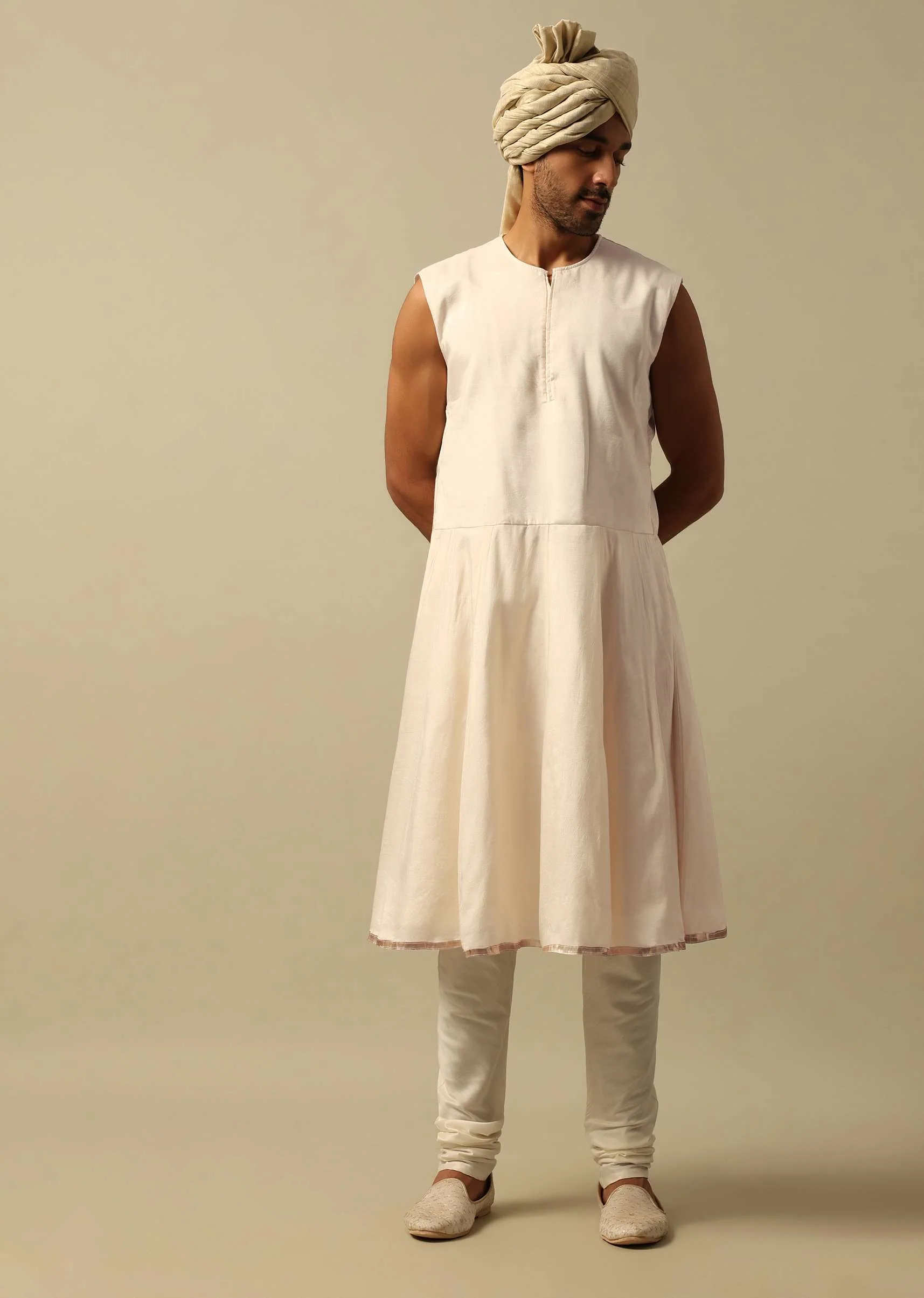 Opulent White Raw Silk Sherwani - Image 6