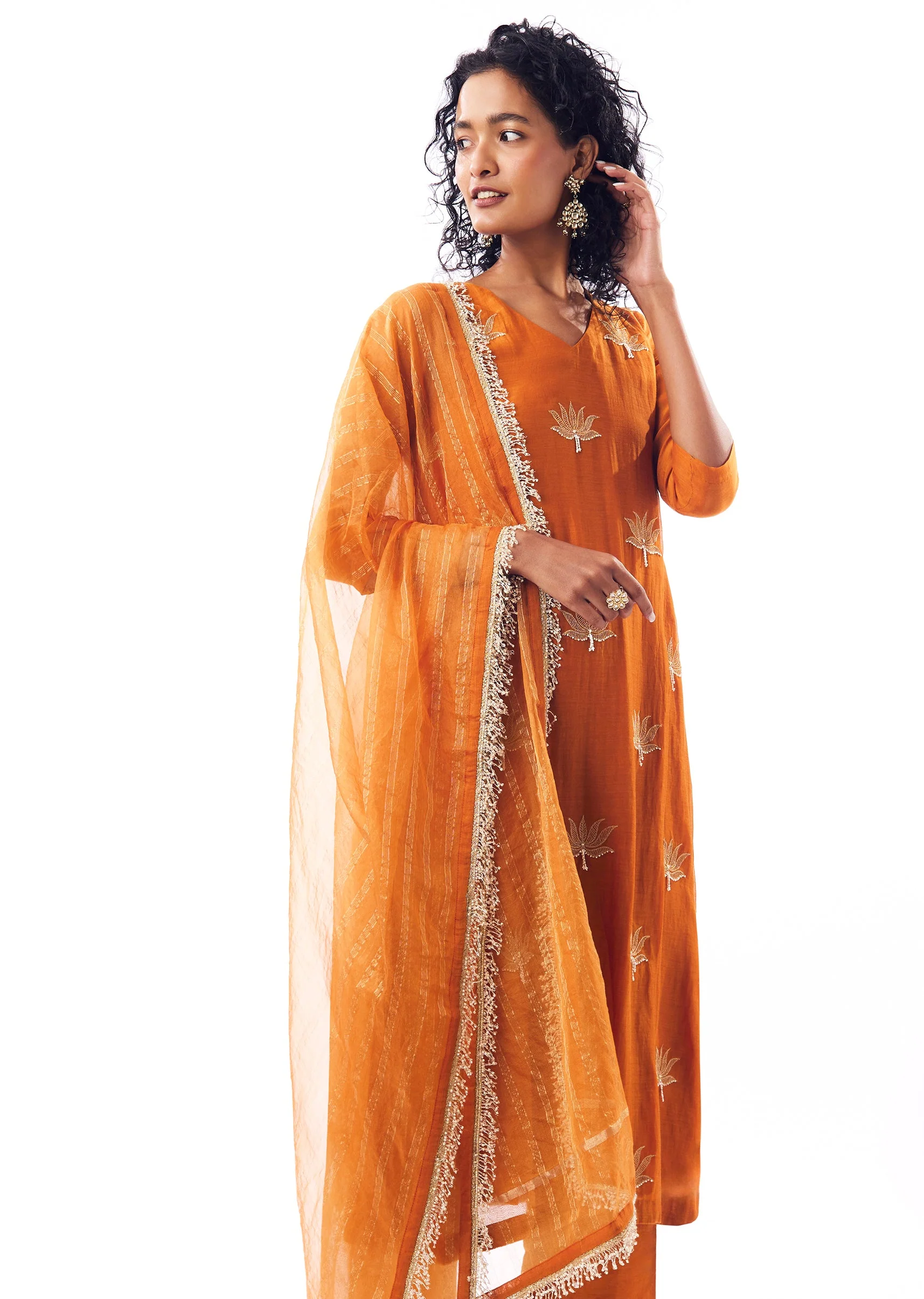 Orange Anarkali Suit - Image 4