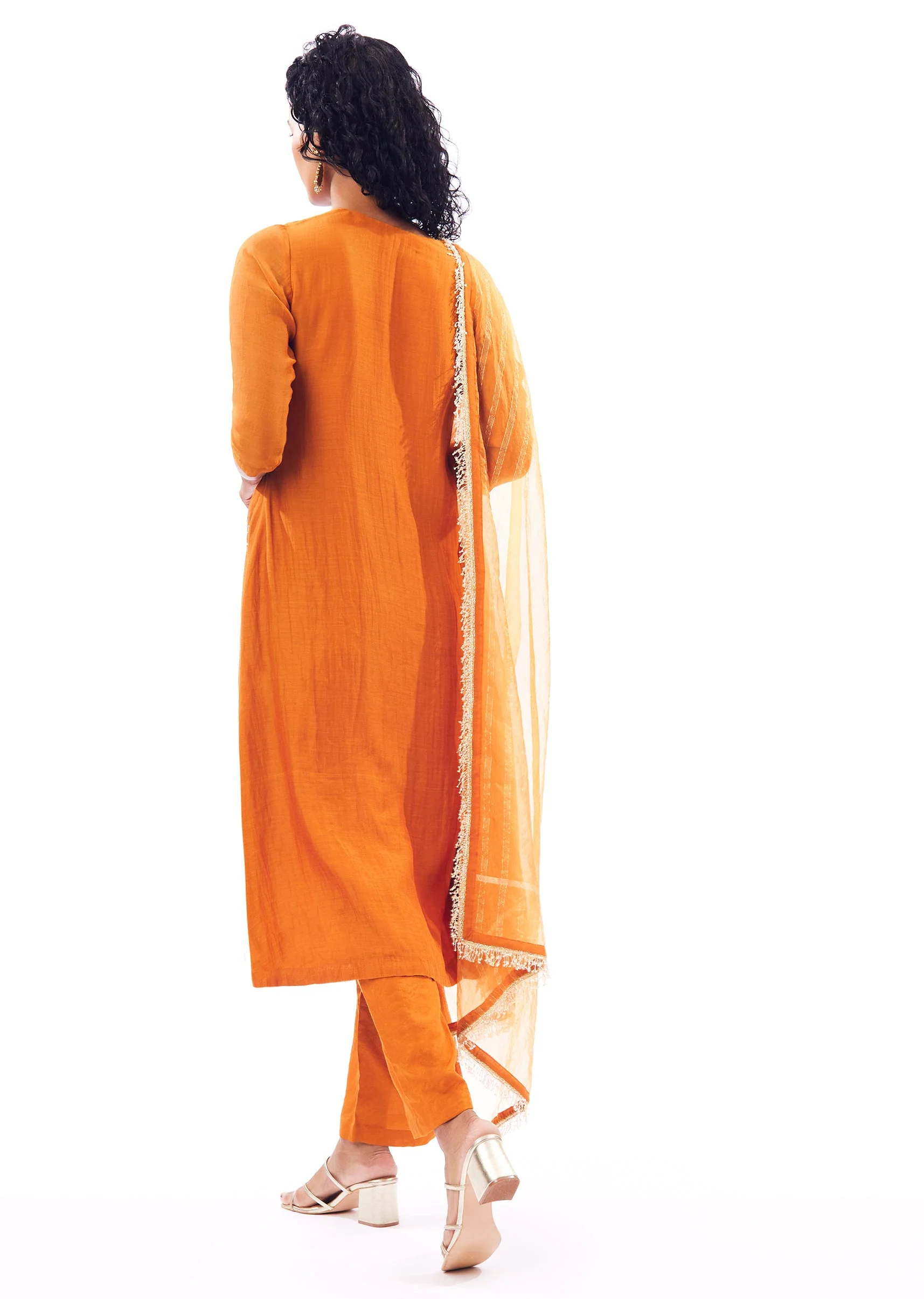 Orange Anarkali Suit - Image 5