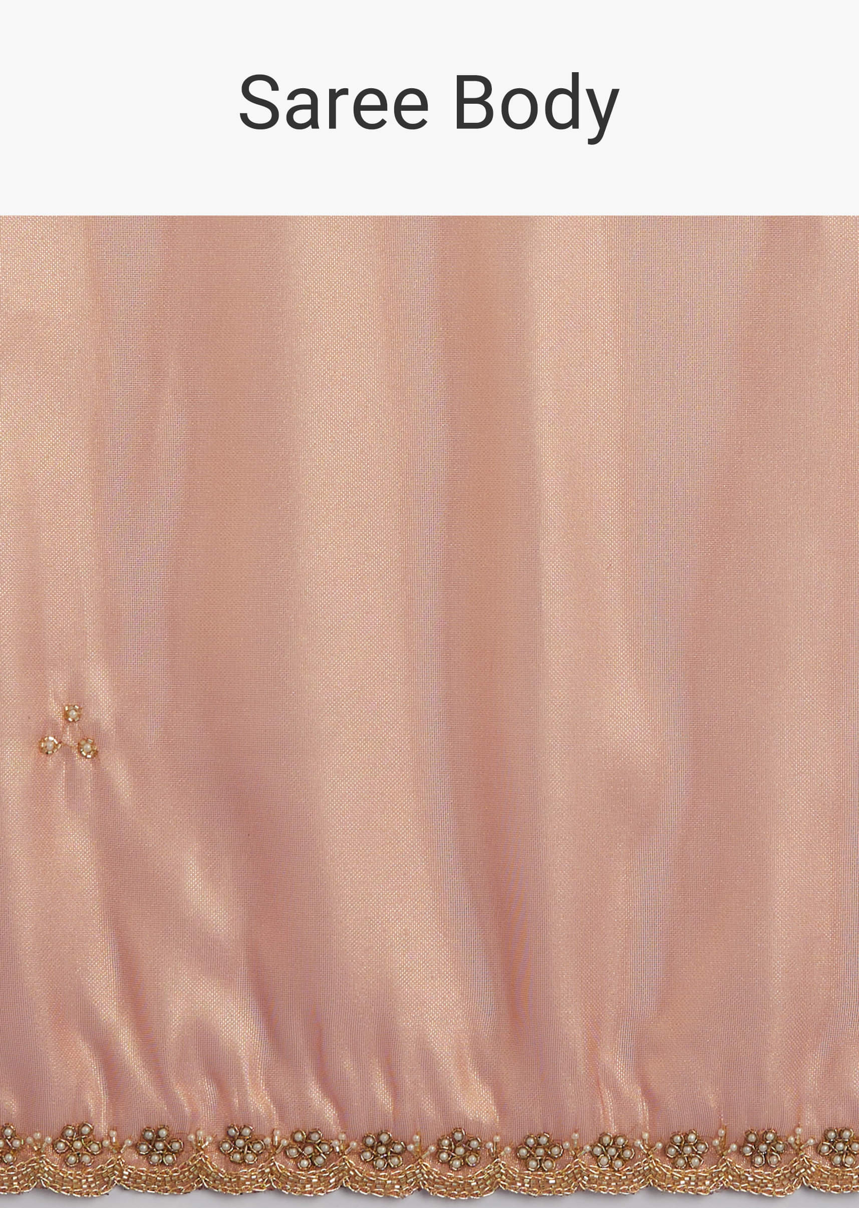 Orange Organza Tissue Saree With Sparkling Scallop Border - Image 9