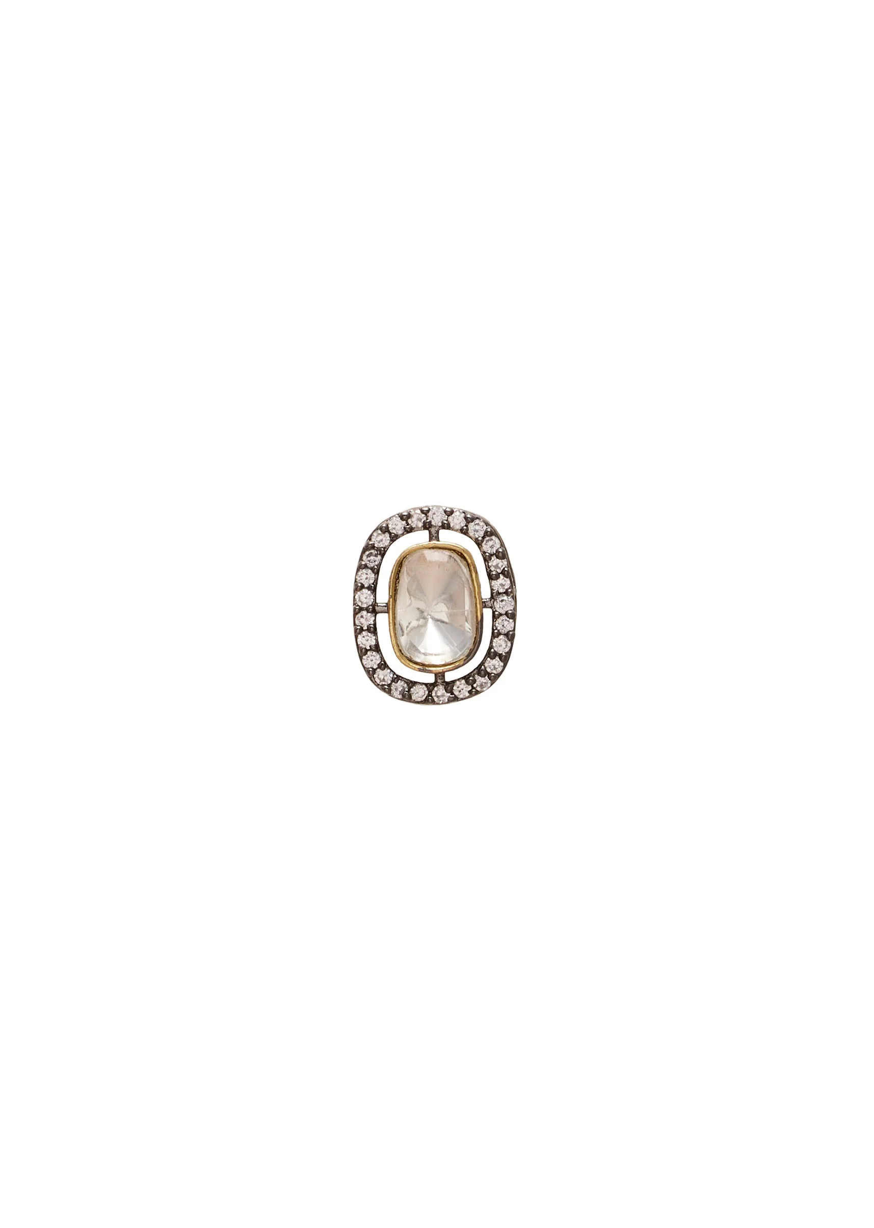 Oval Zirconia Statement Earrings - Image 2