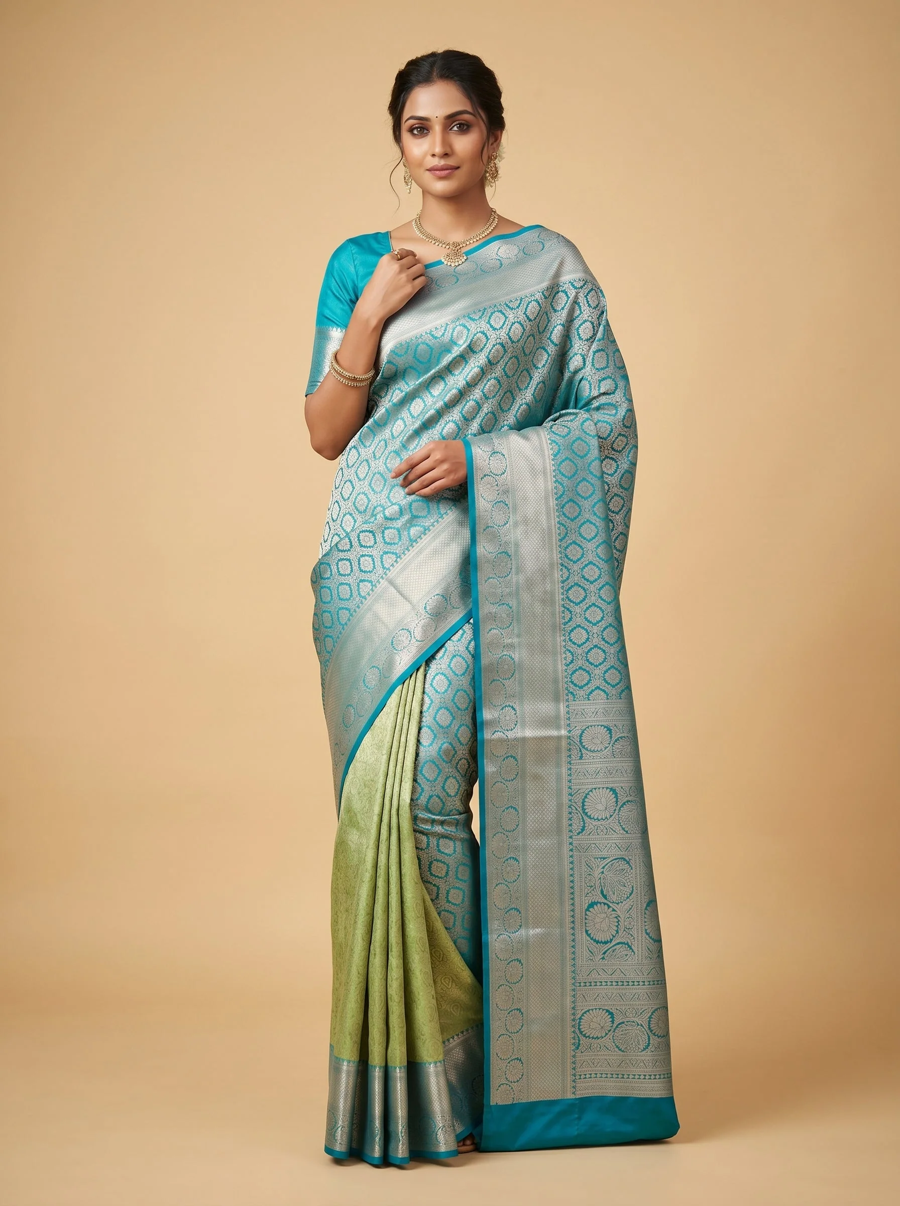 Parrot Green Lively Handloom Saree