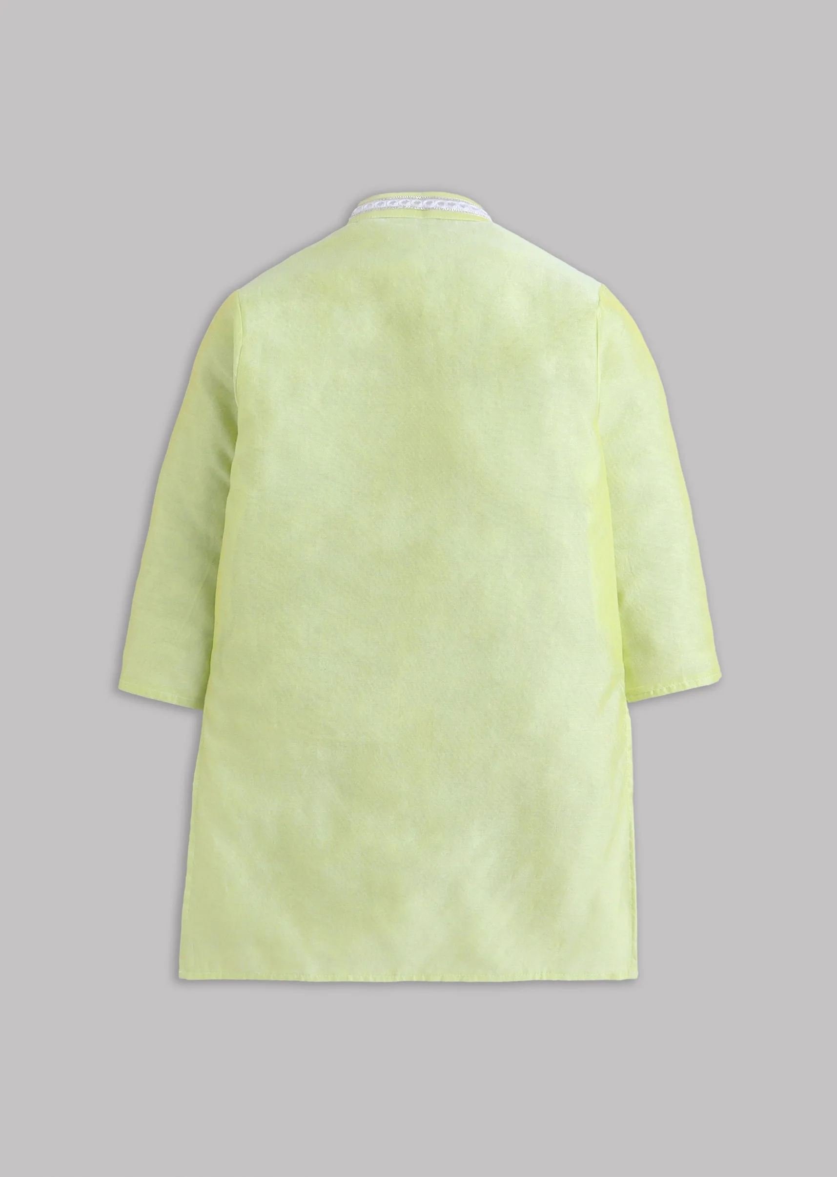 Pastel Green Organza Kurta Set With Gota Patti - Image 3