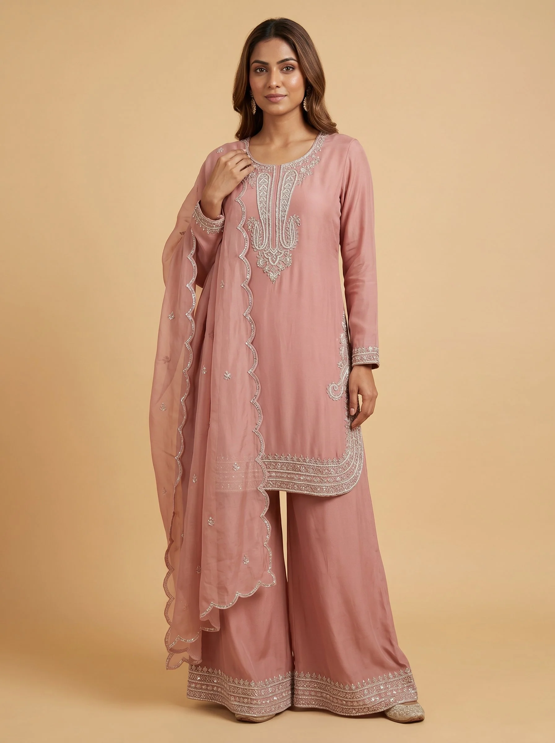 Peach Blush Palazzo Set
