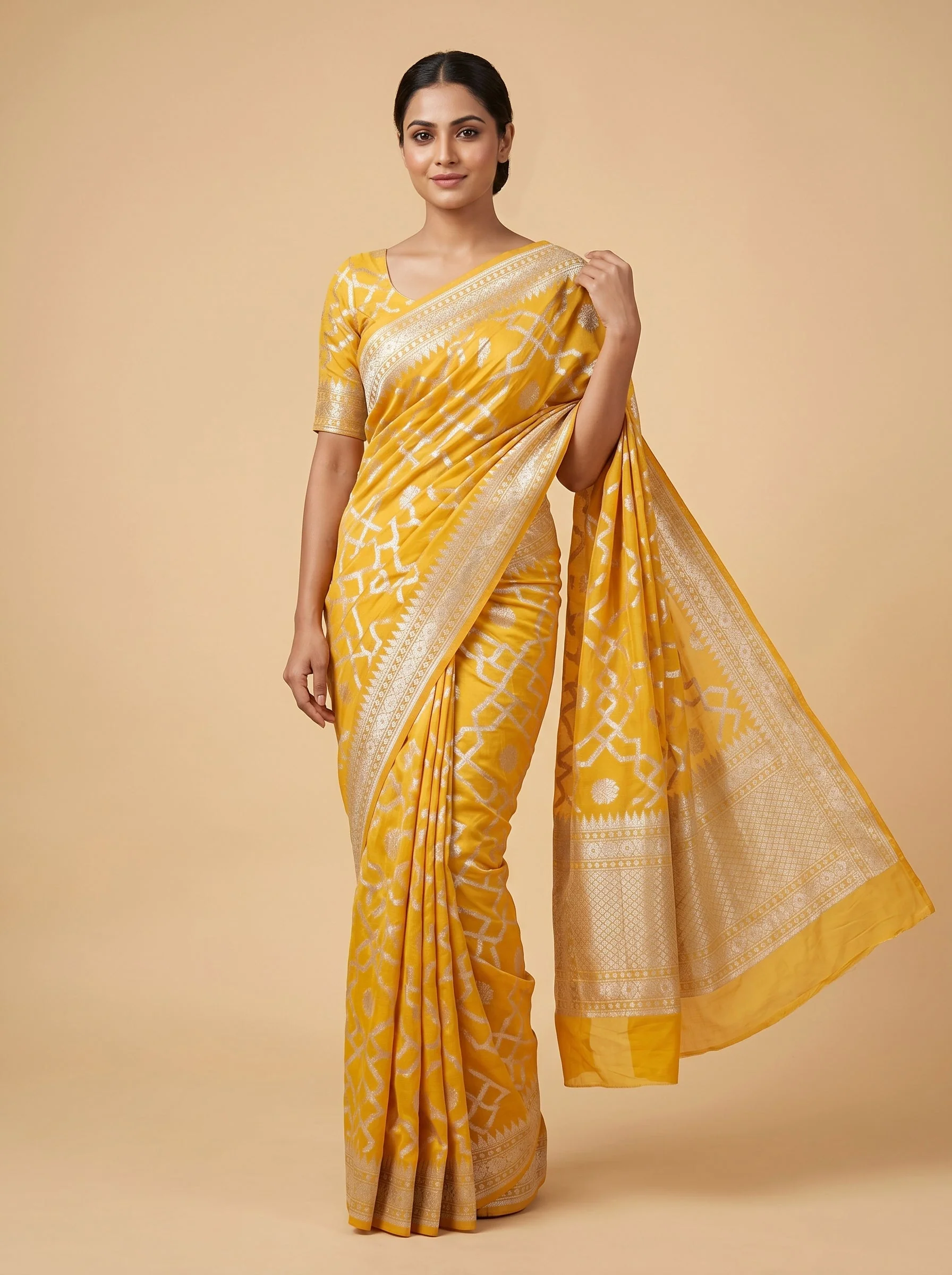 Peach Fantasy Embroidered Saree