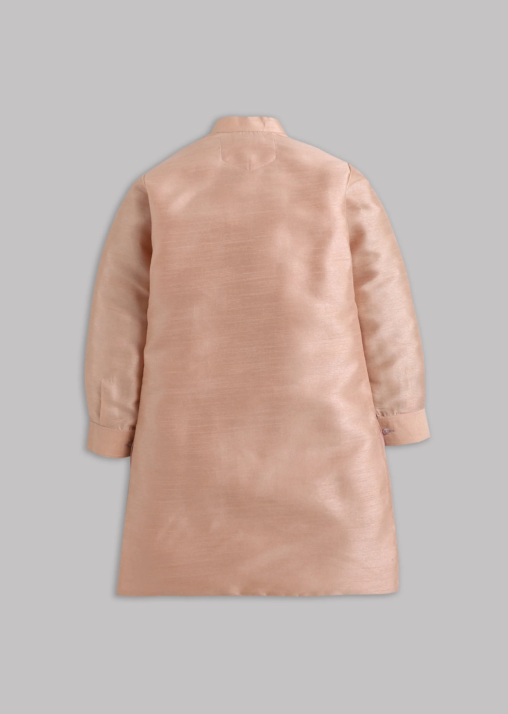Peach Floral Nehru Jacket Set - Image 3