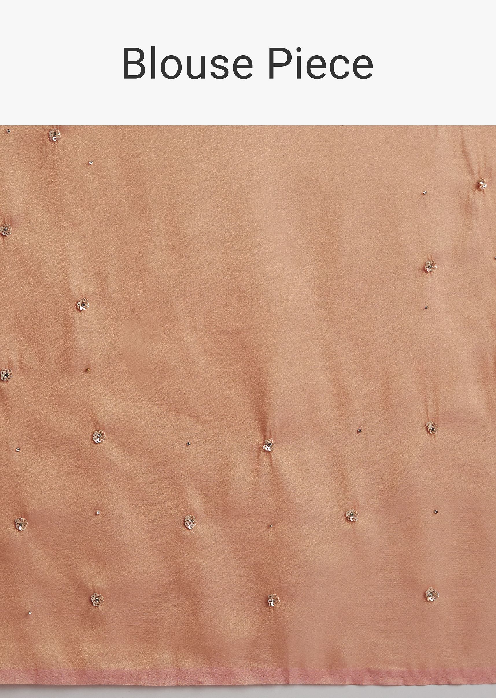 Peach Glass Tissue Saree With Stone And Cutdana Embroidery - Image 10