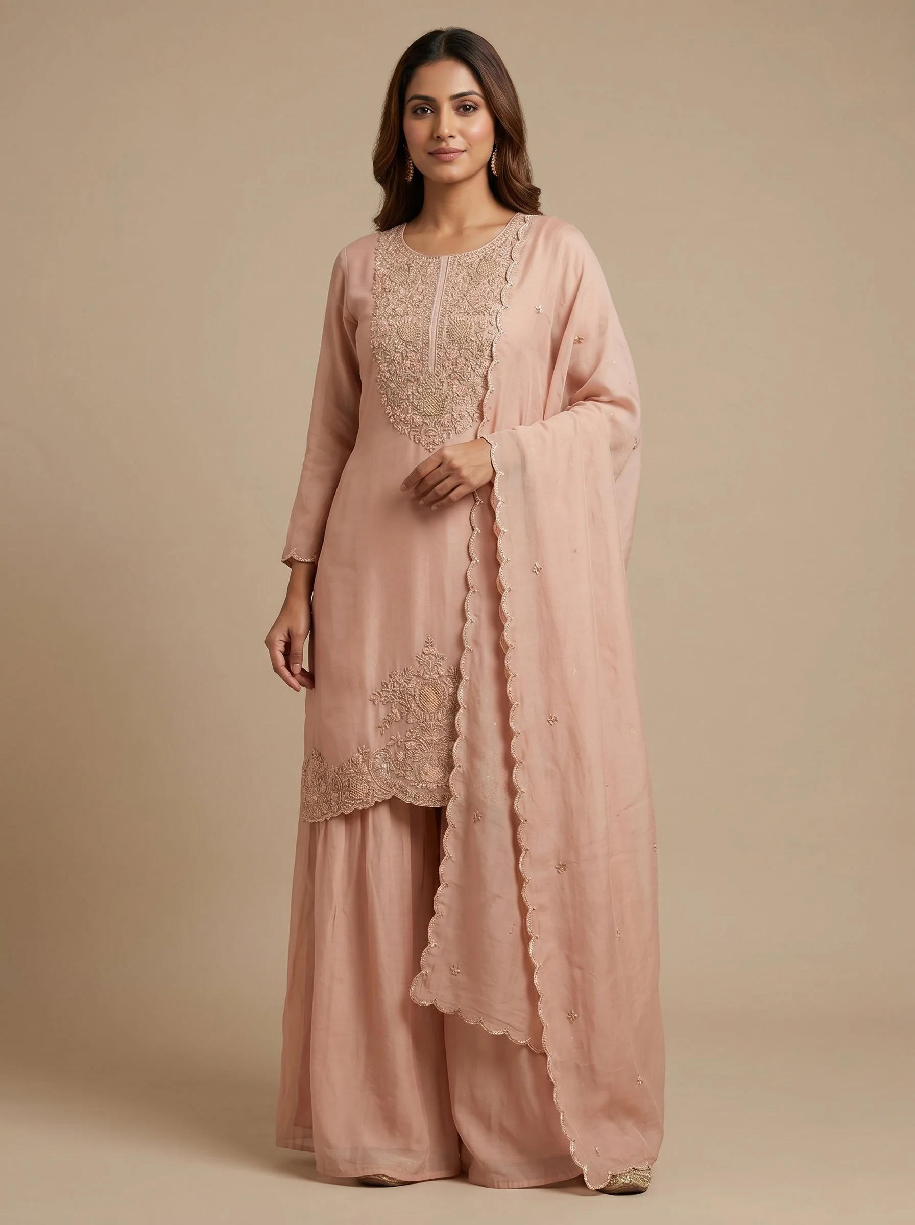 Peach Glow Palazzo Set
