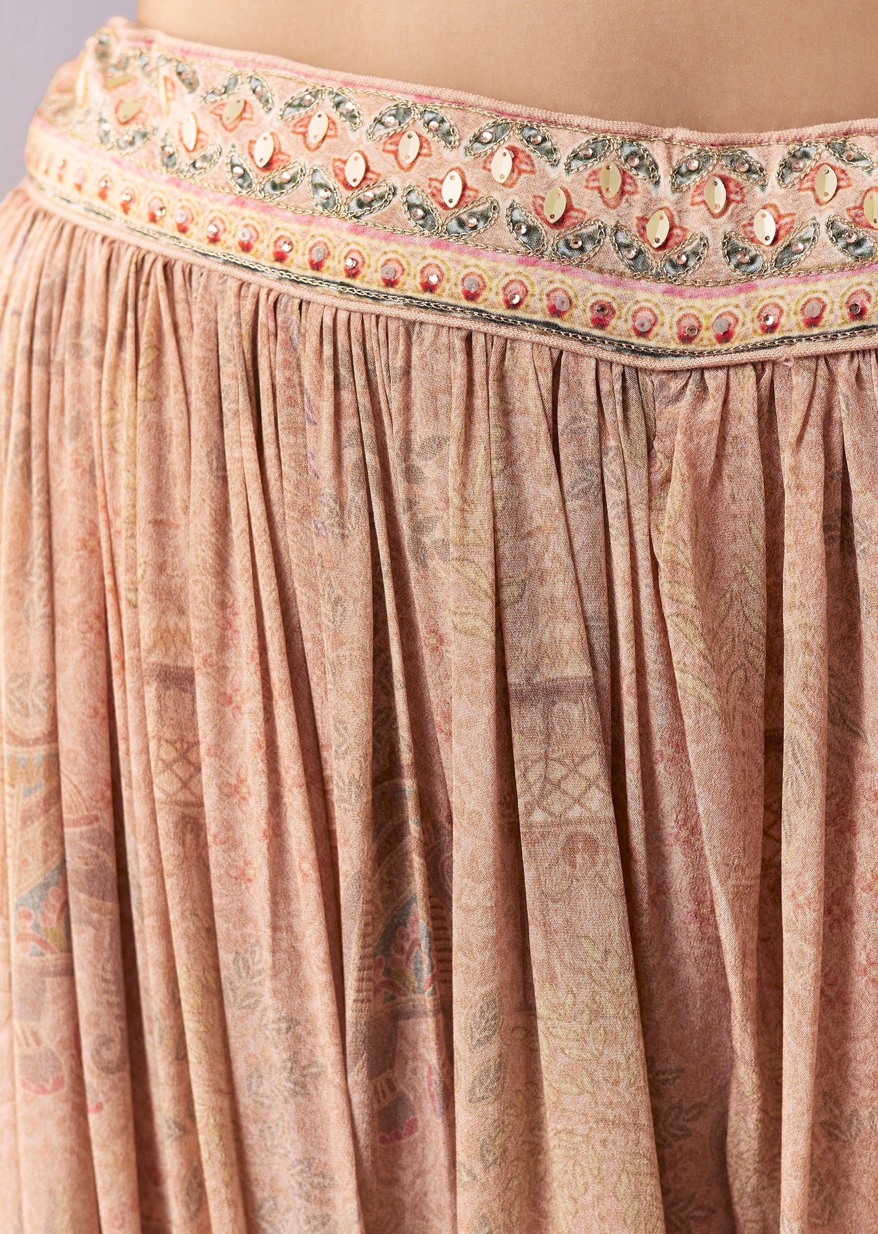 Peach Indie Printed Palazzo Set With Dupatta - Image 6